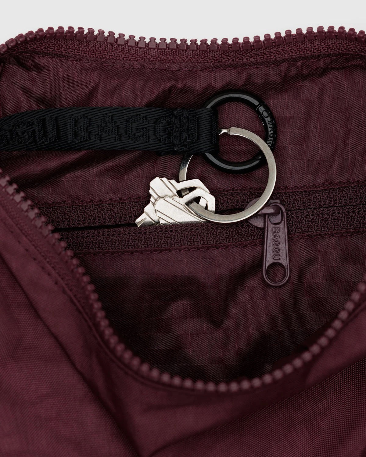 Small Nylon Crescent Bag | Mahogany