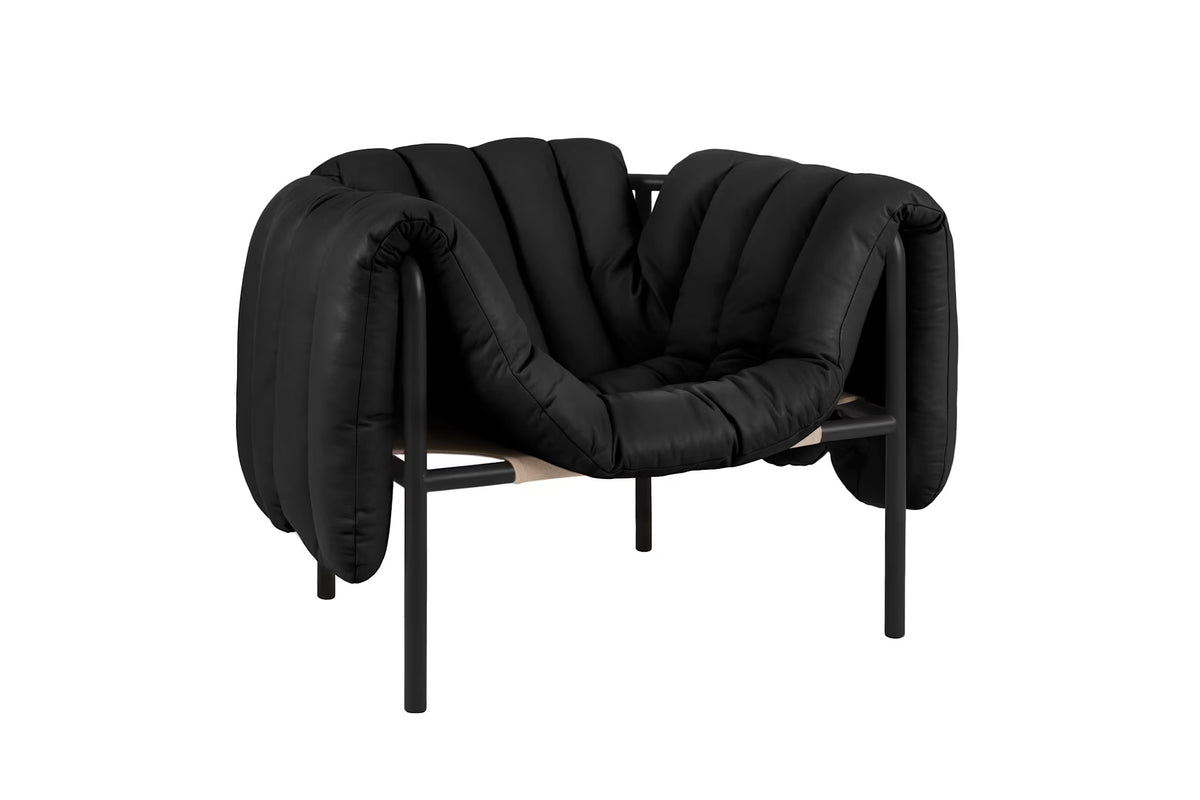 Puffy Lounge Chair | Black Grey Base