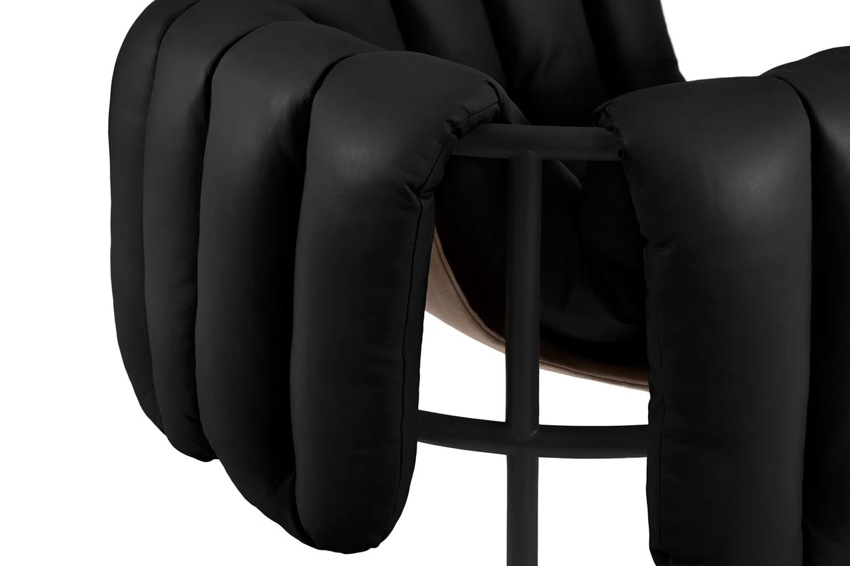 Puffy Lounge Chair | Black Grey Base