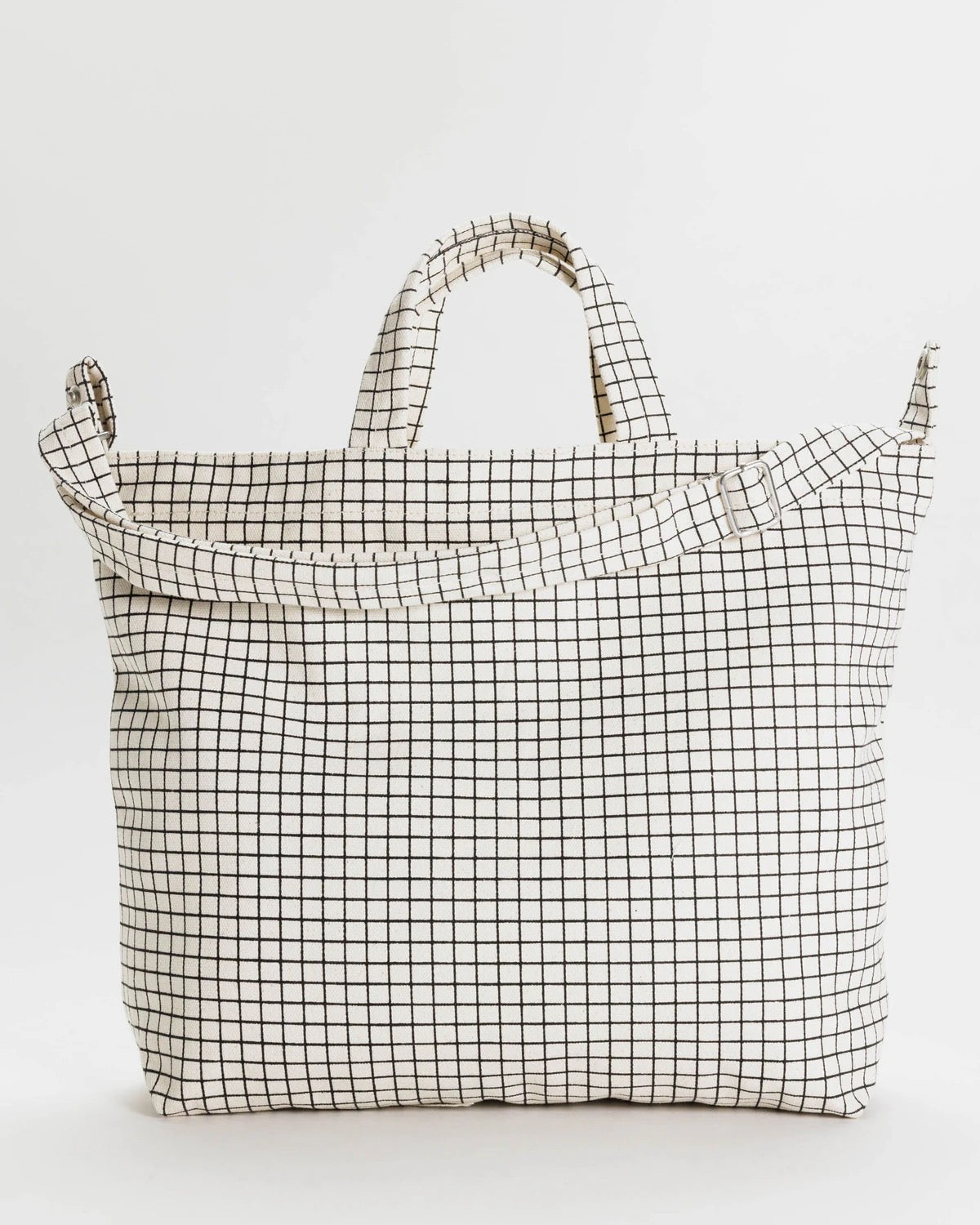 Horizontal Zip Duck Bag | Natural Grid