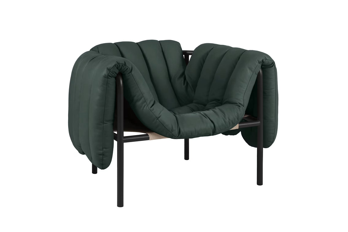Puffy Lounge Chair | Black Grey Base