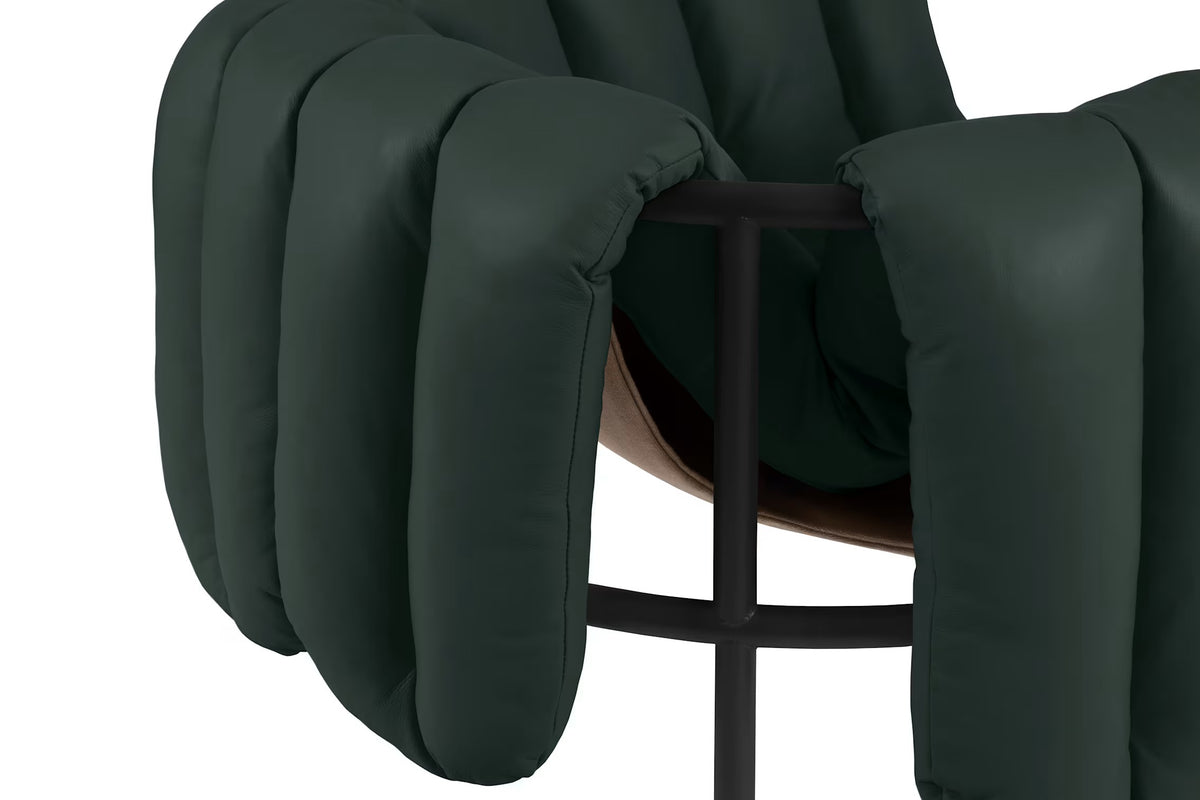 Puffy Lounge Chair | Black Grey Base