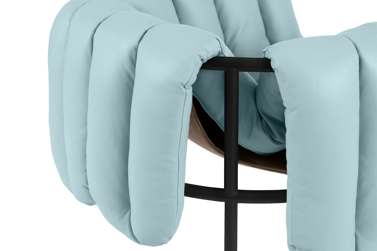 Puffy Lounge Chair | Black Grey Base