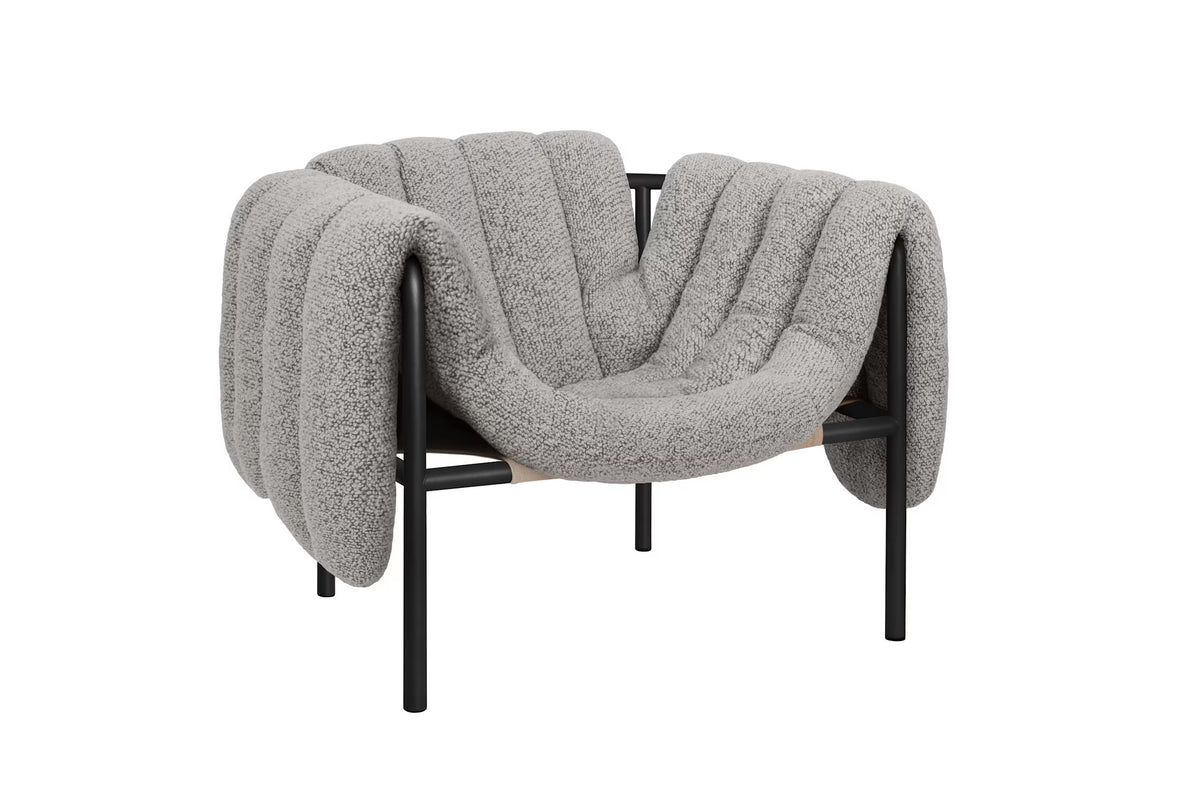 Puffy Lounge Chair | Black Grey Base