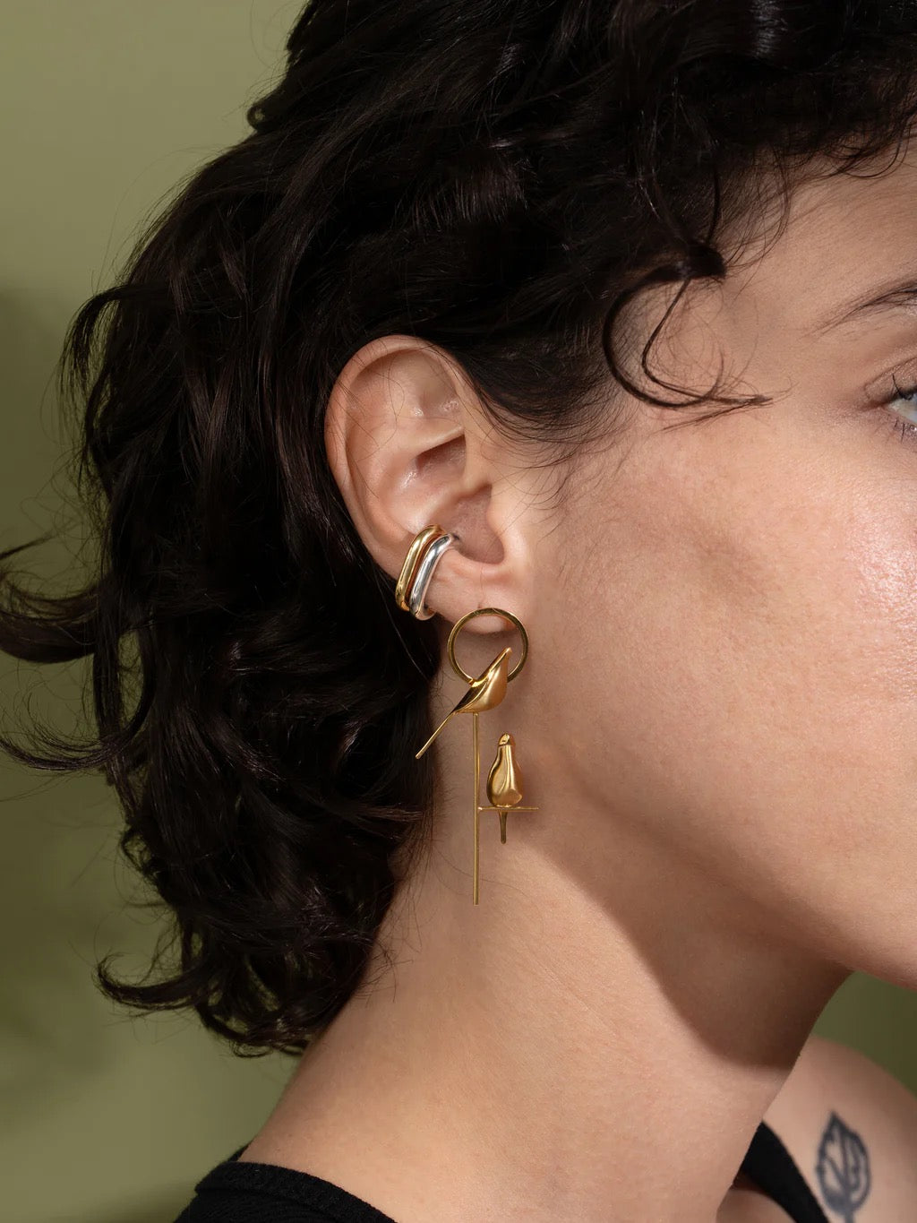 Perched Bird Earrings | Silver