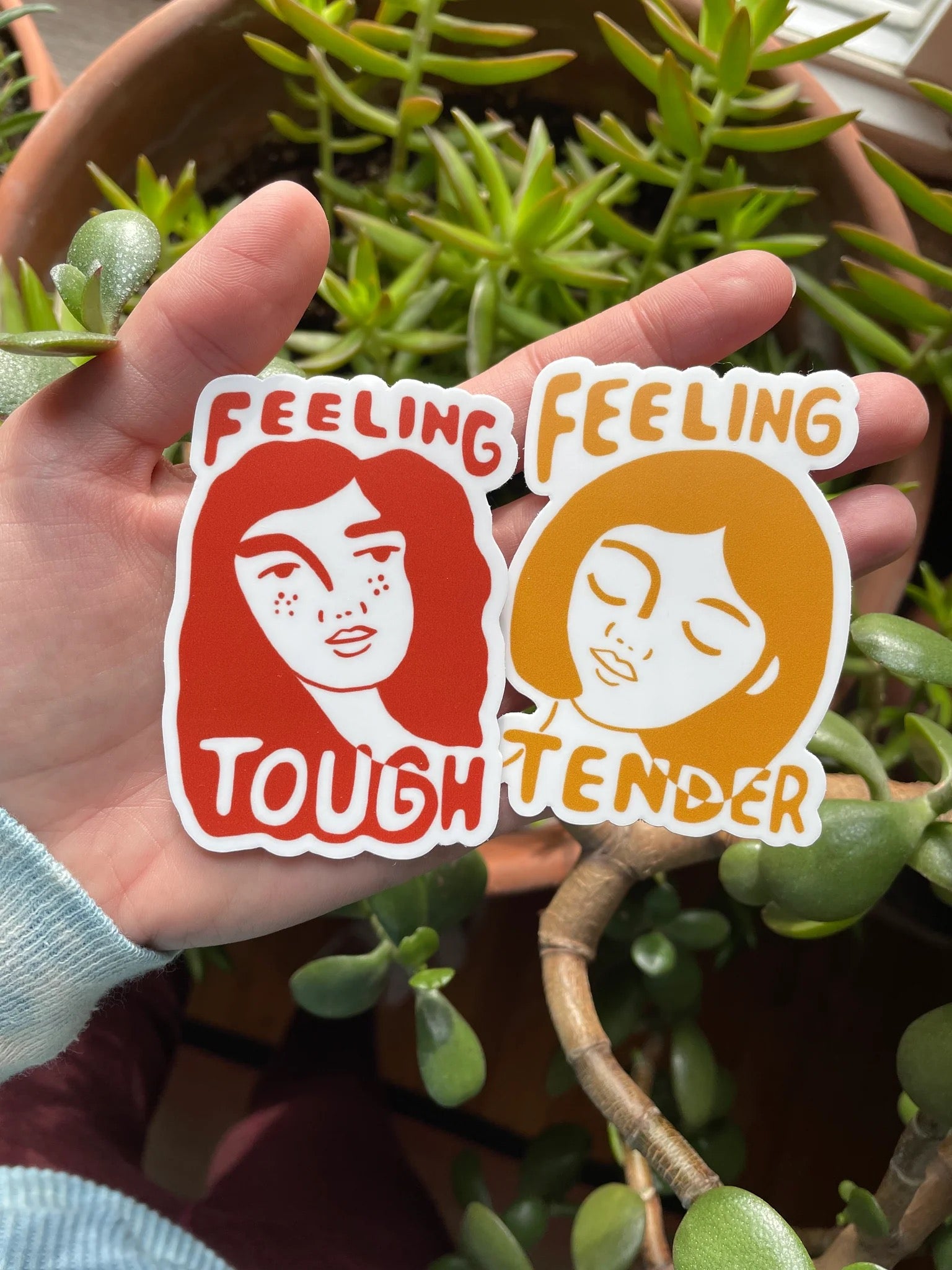 Feeling Tough Sticker by Rare Press
