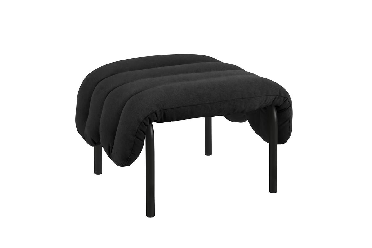 Puffy Ottoman | Black Grey Base