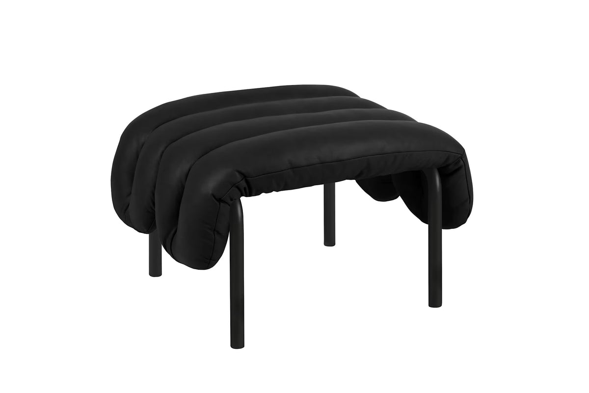Puffy Ottoman | Black Grey Base