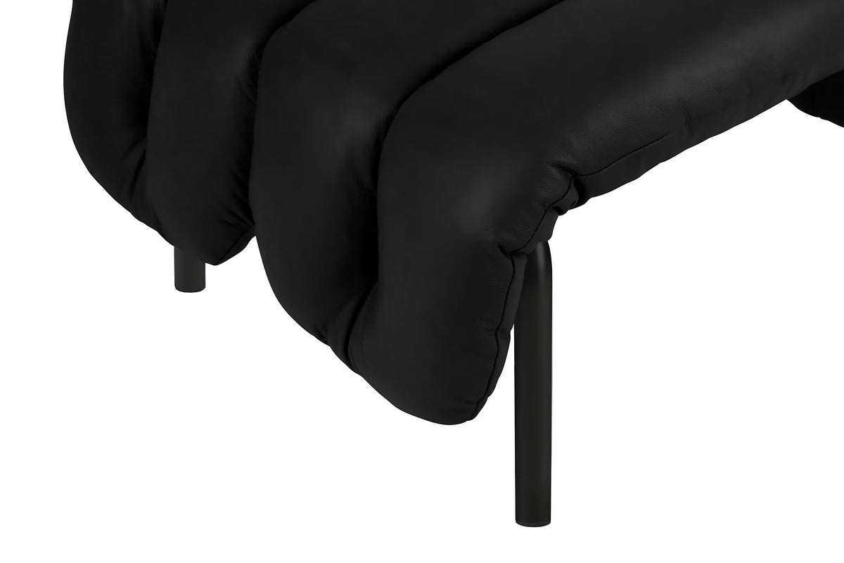 Puffy Ottoman | Black Grey Base