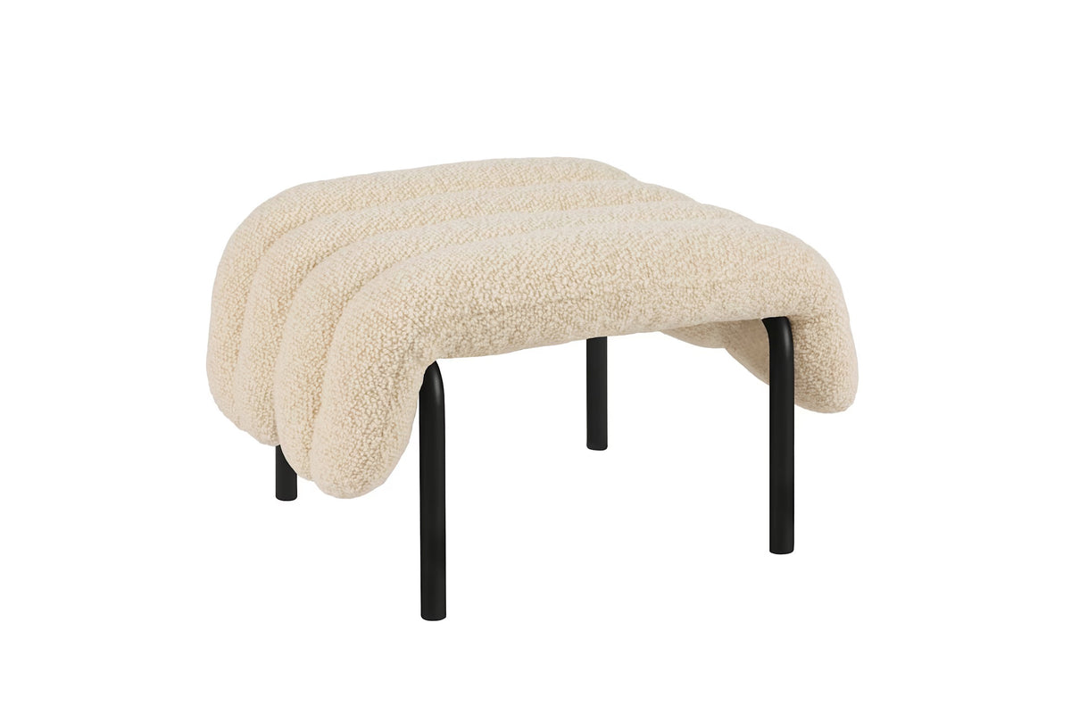 Puffy Ottoman | Black Grey Base