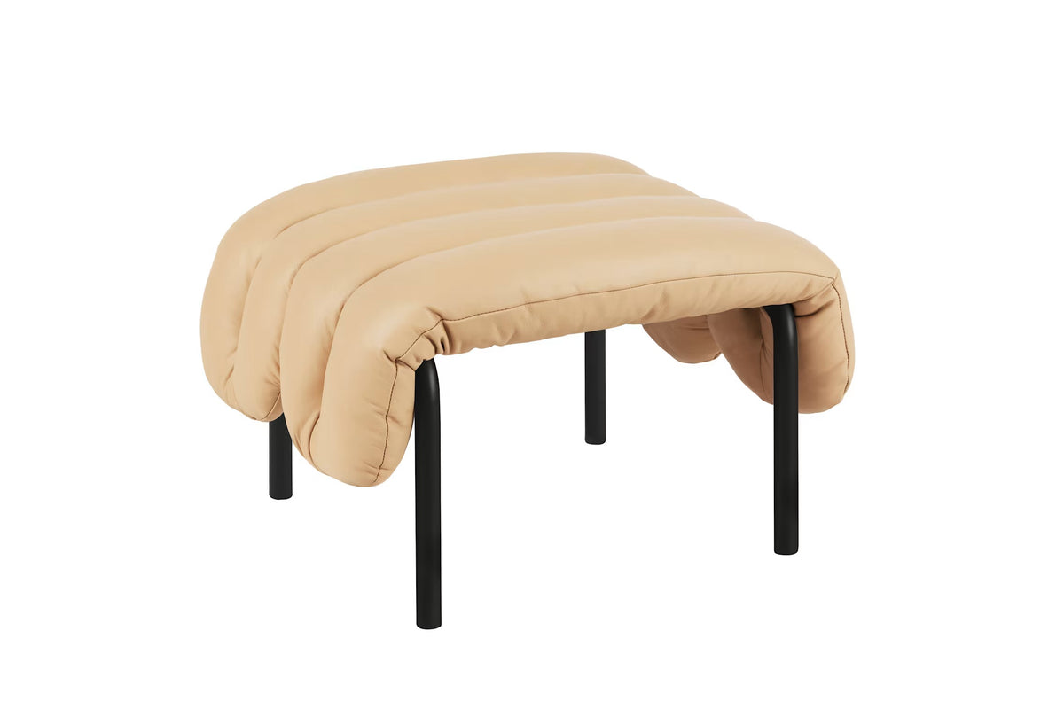 Puffy Ottoman | Black Grey Base