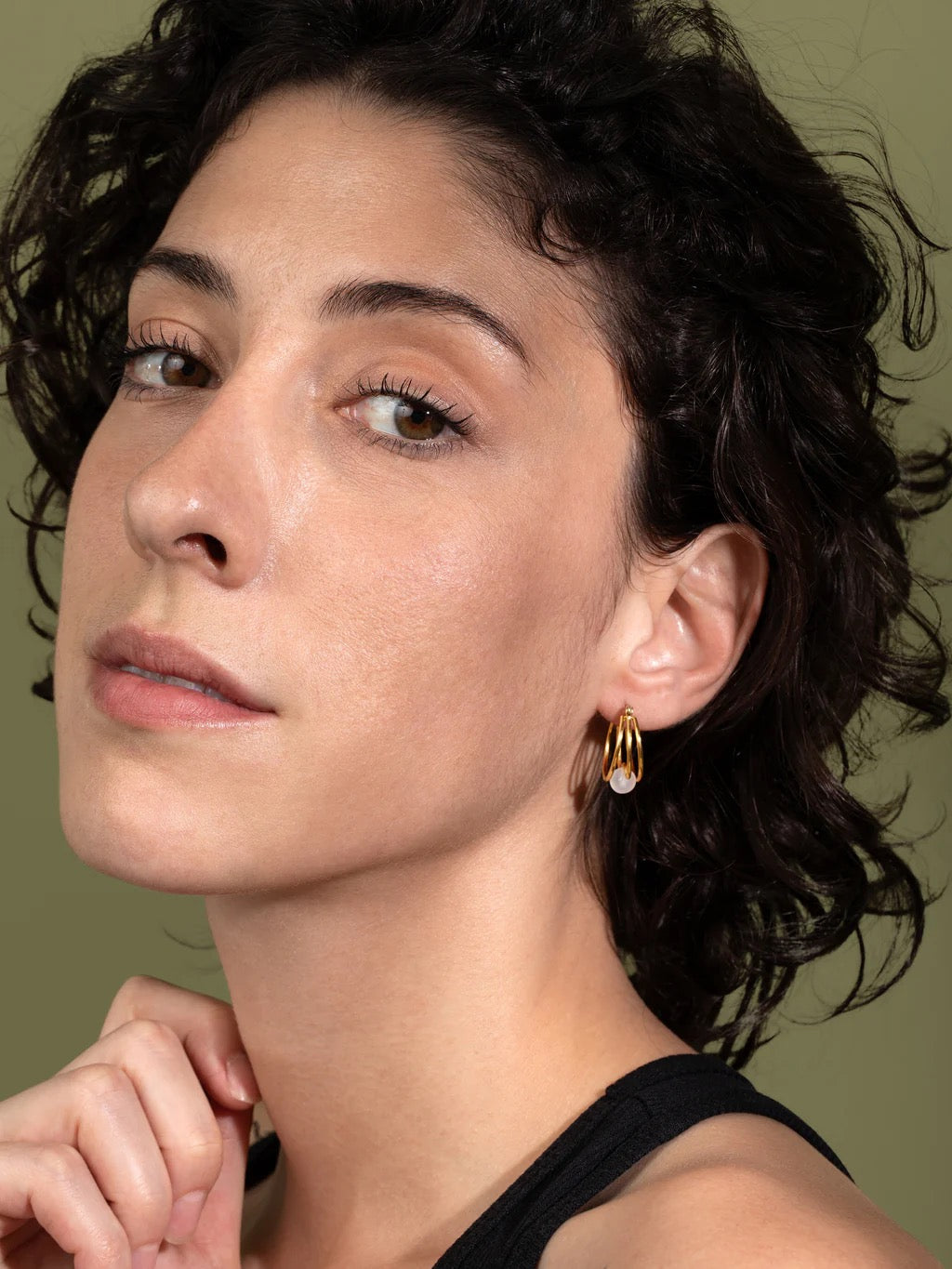 Presa Hoops | Mini Jade Hoop Earrings