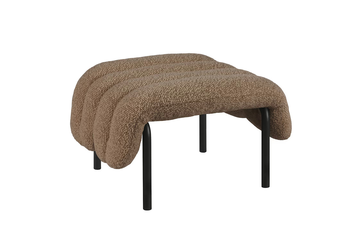 Puffy Ottoman | Black Grey Base