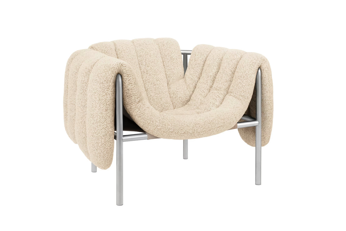 Puffy Lounge Chair | Stainless Steel Base