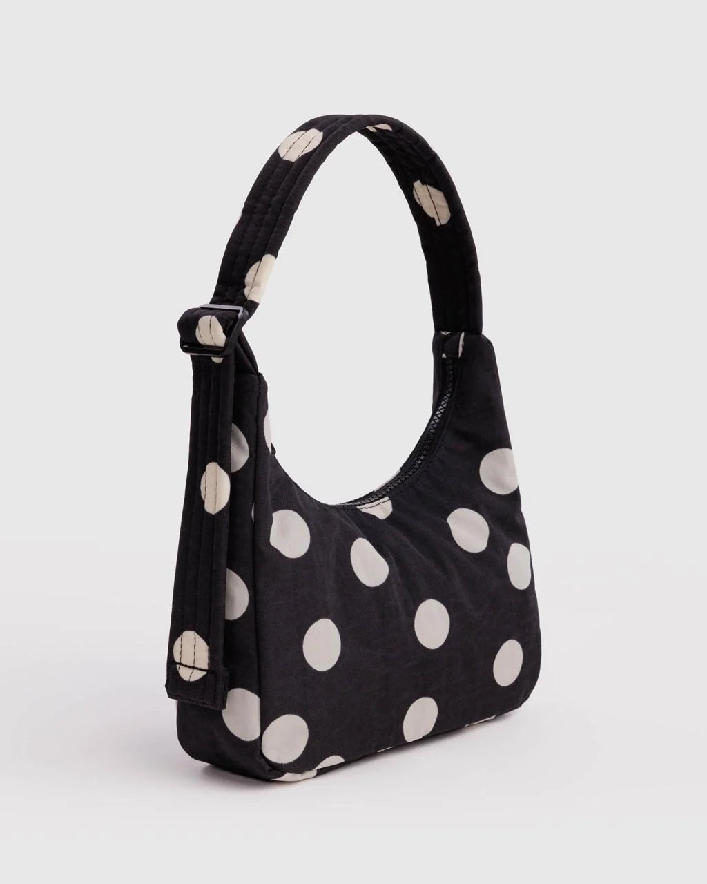 Mini Shoulder Bag | Black and Cream Polka Dot