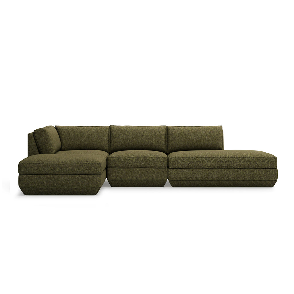 Podium Modular 4PC Lounge Sectional B | Left Facing