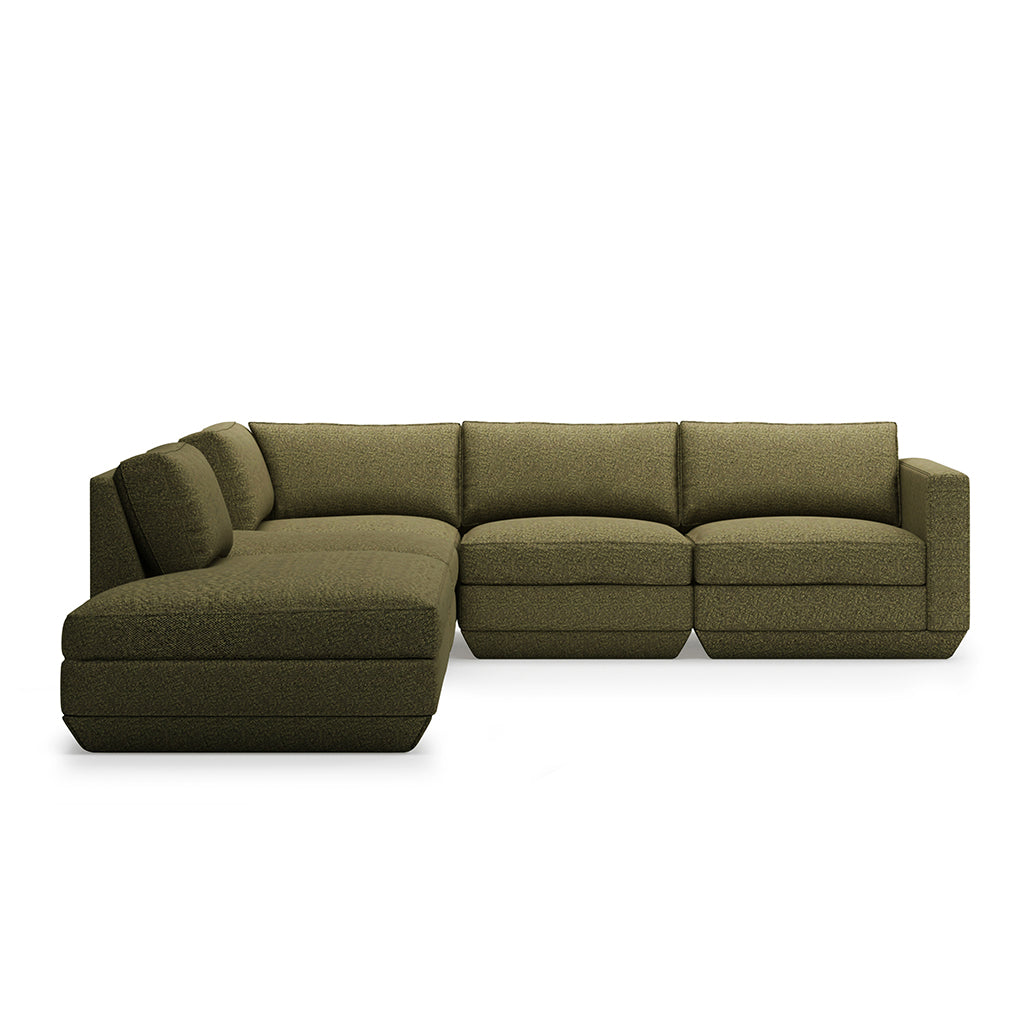 Podium Modular Five Piece Group Seating Sectional | Left Facing