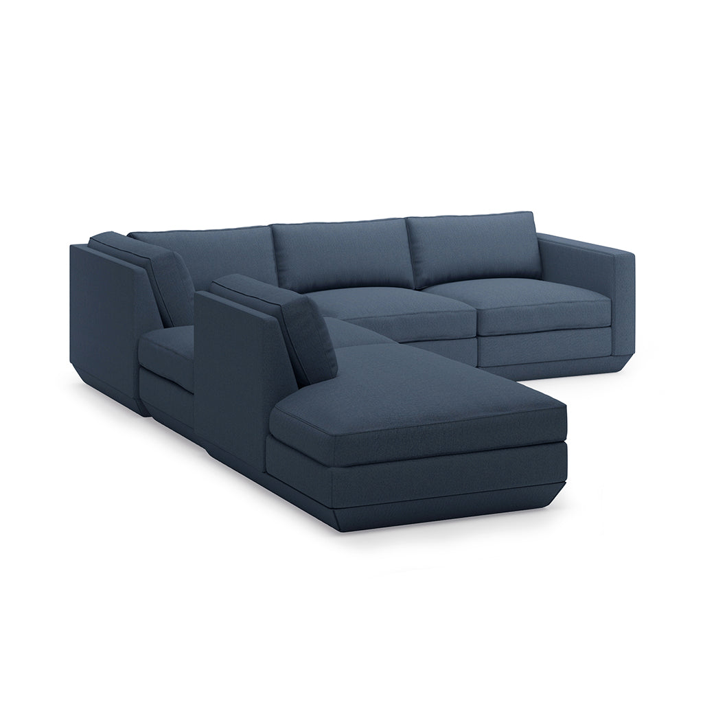 Podium Modular Five Piece Group Seating Sectional | Left Facing