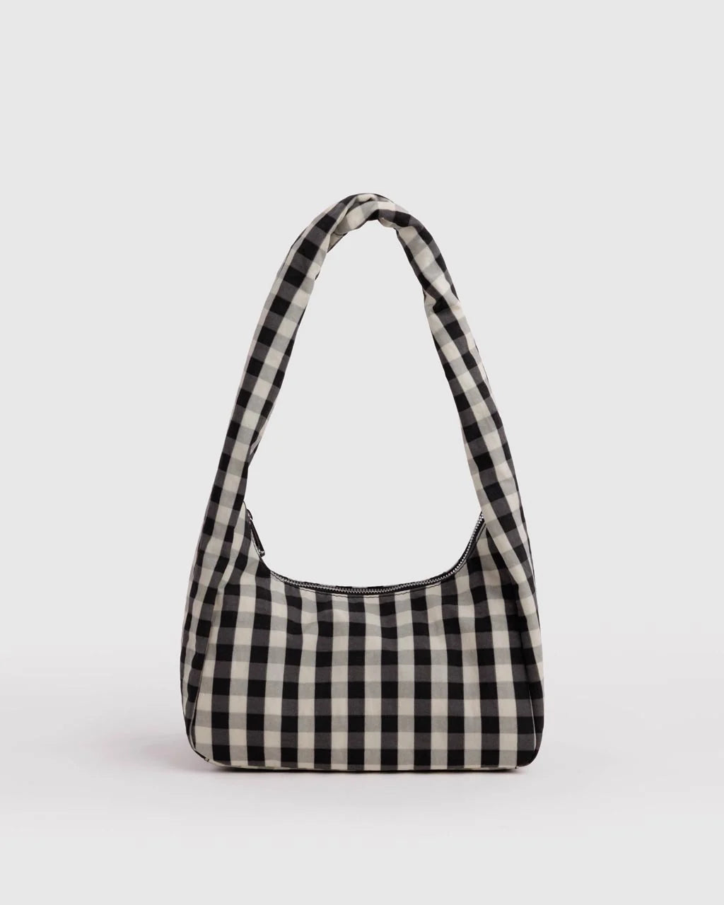 Small Nylon Meringue Bag | Black And Cream Gingham