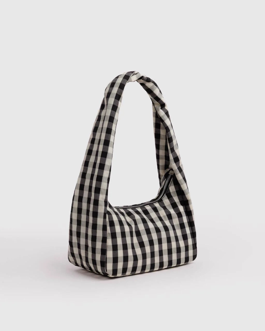 Small Nylon Meringue Bag | Black And Cream Gingham