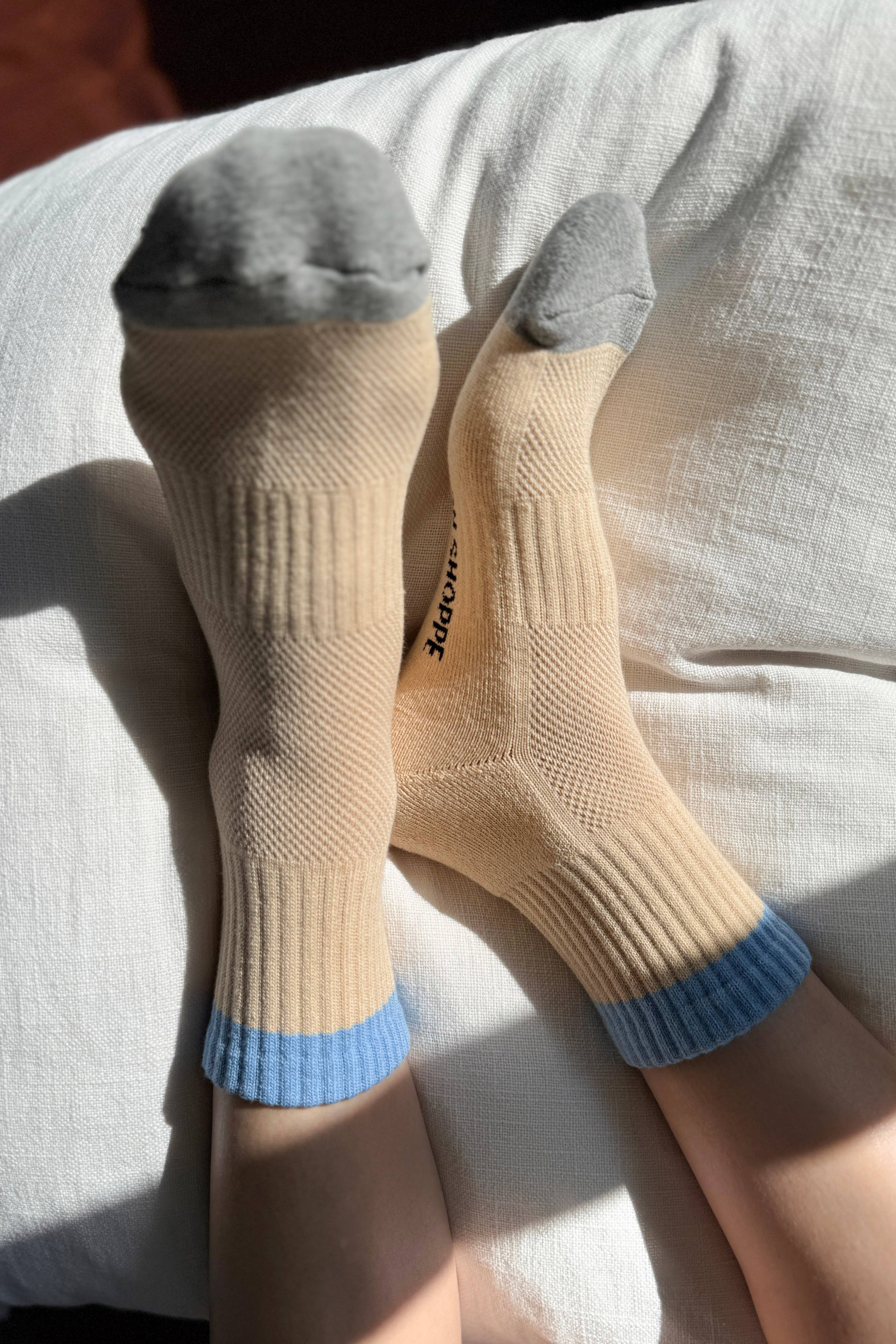 Color Block Girlfriend Socks | Yellow Blue