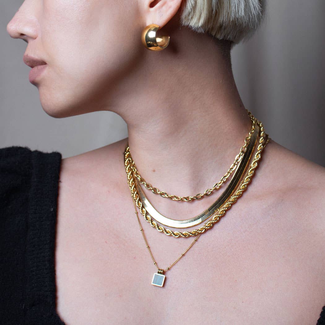 Hollyhock Rope Chain Necklace | Gold