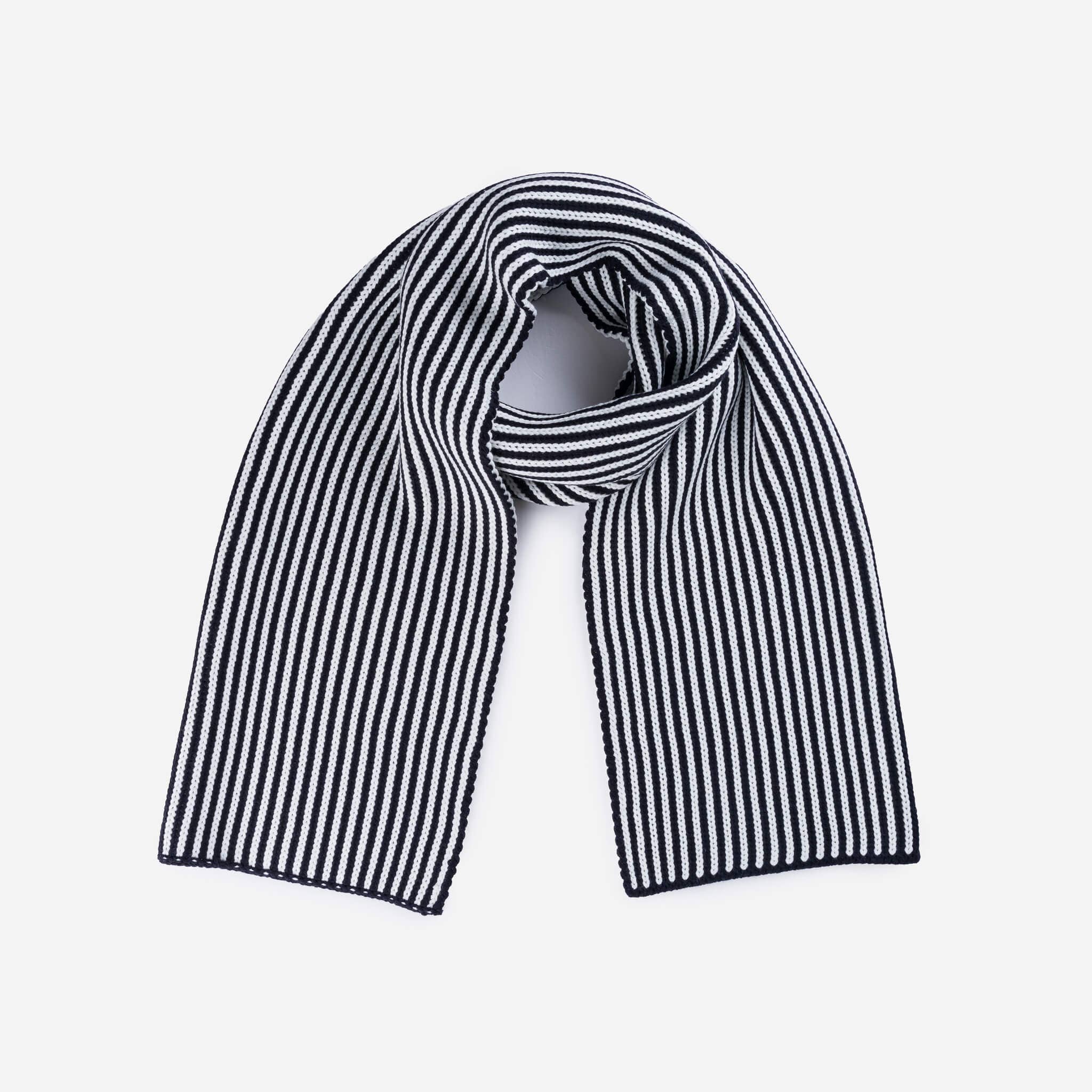 Pinstripe Big Scarf | Black White
