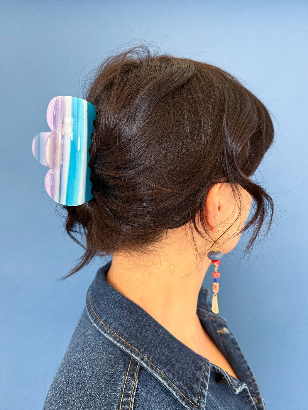 Vase Hair-Claw | Blue Stripes