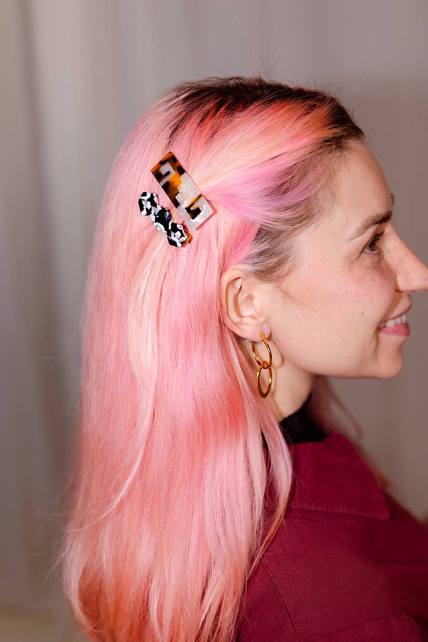 Greca Hair Clip: Tortoise Shell & Ivory