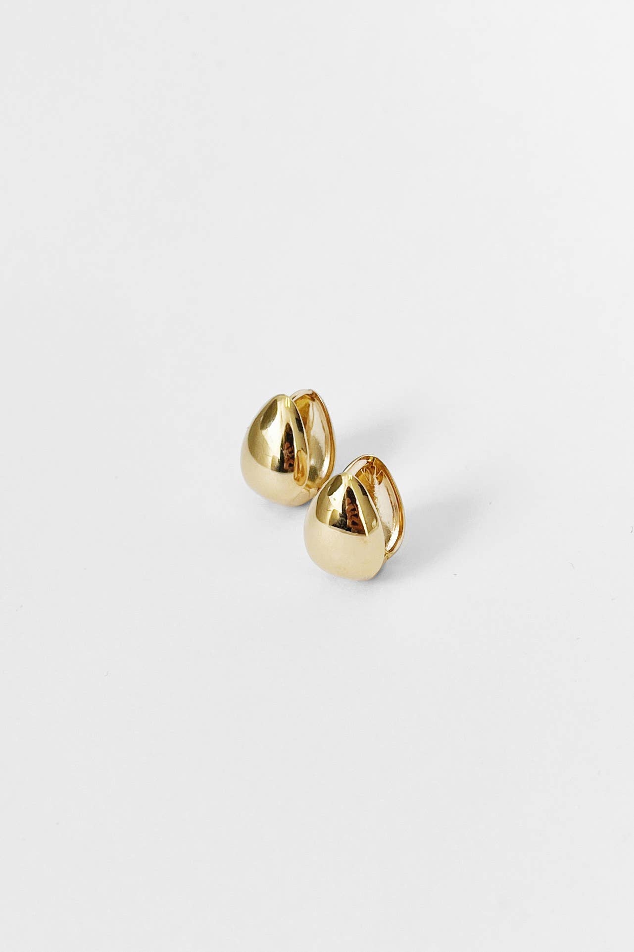 Almond Huggie Hoops: Gold Vermeil