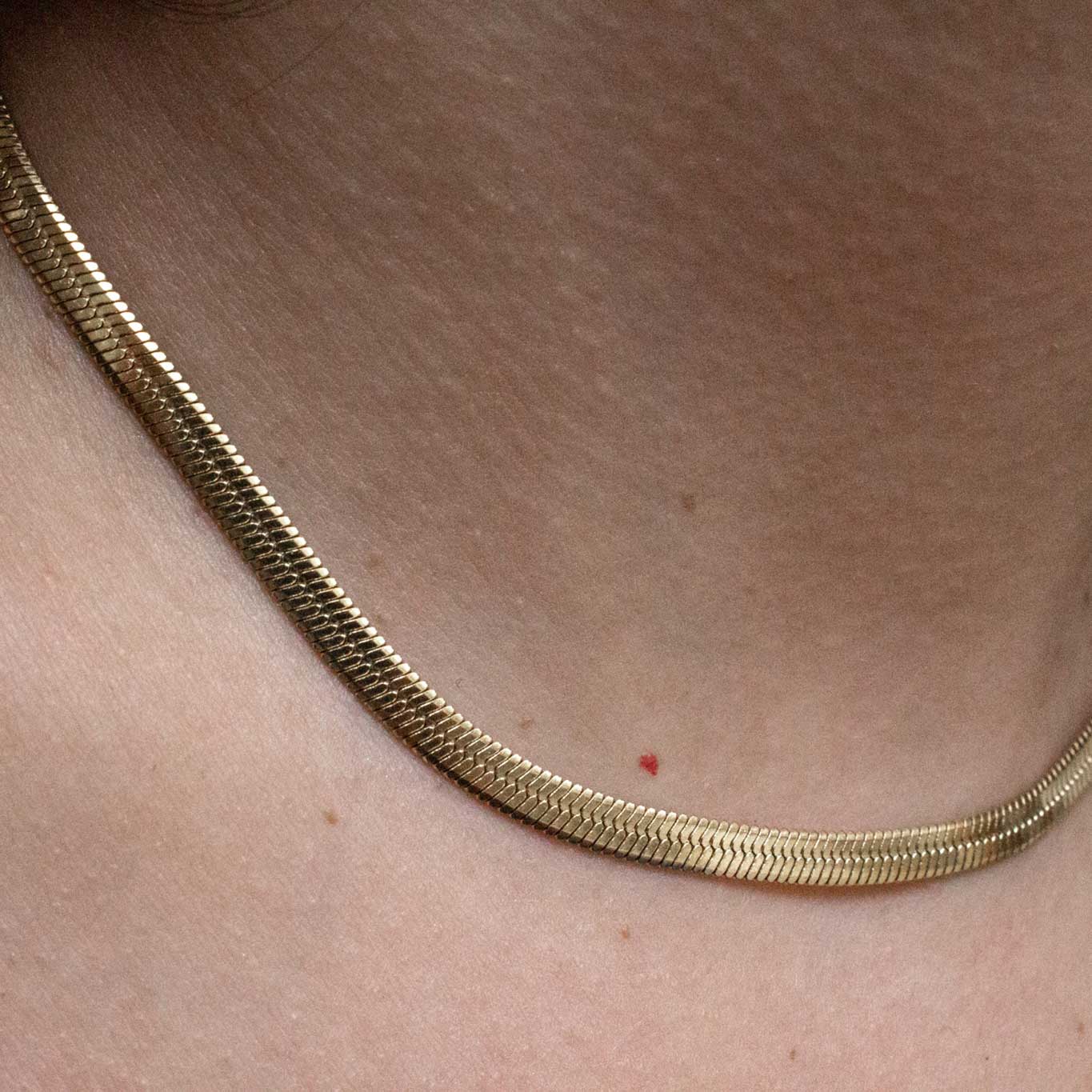 Herringbone Thin Snake Chain |  Gold