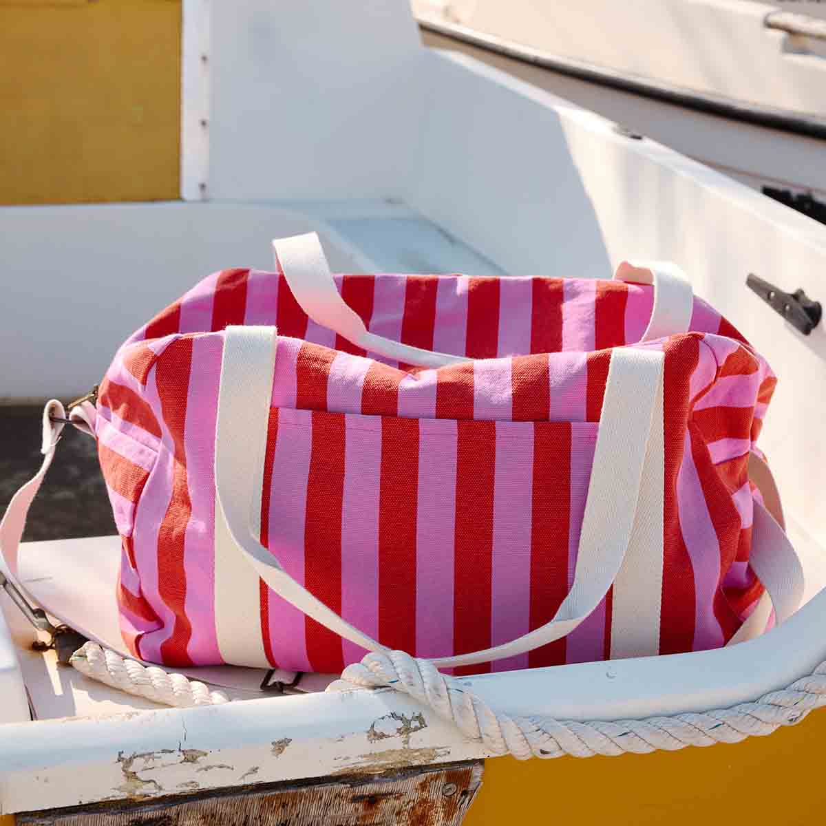 Raphael Weekend Bag | Orchid & Tomato Stripes