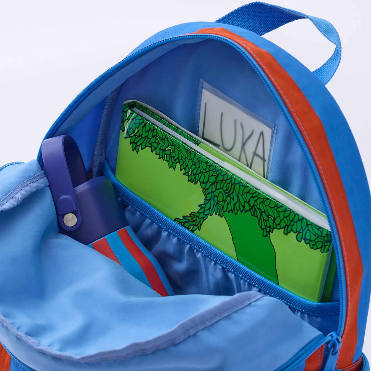 Cool Kid Backpack | Blue & Rust Stripe