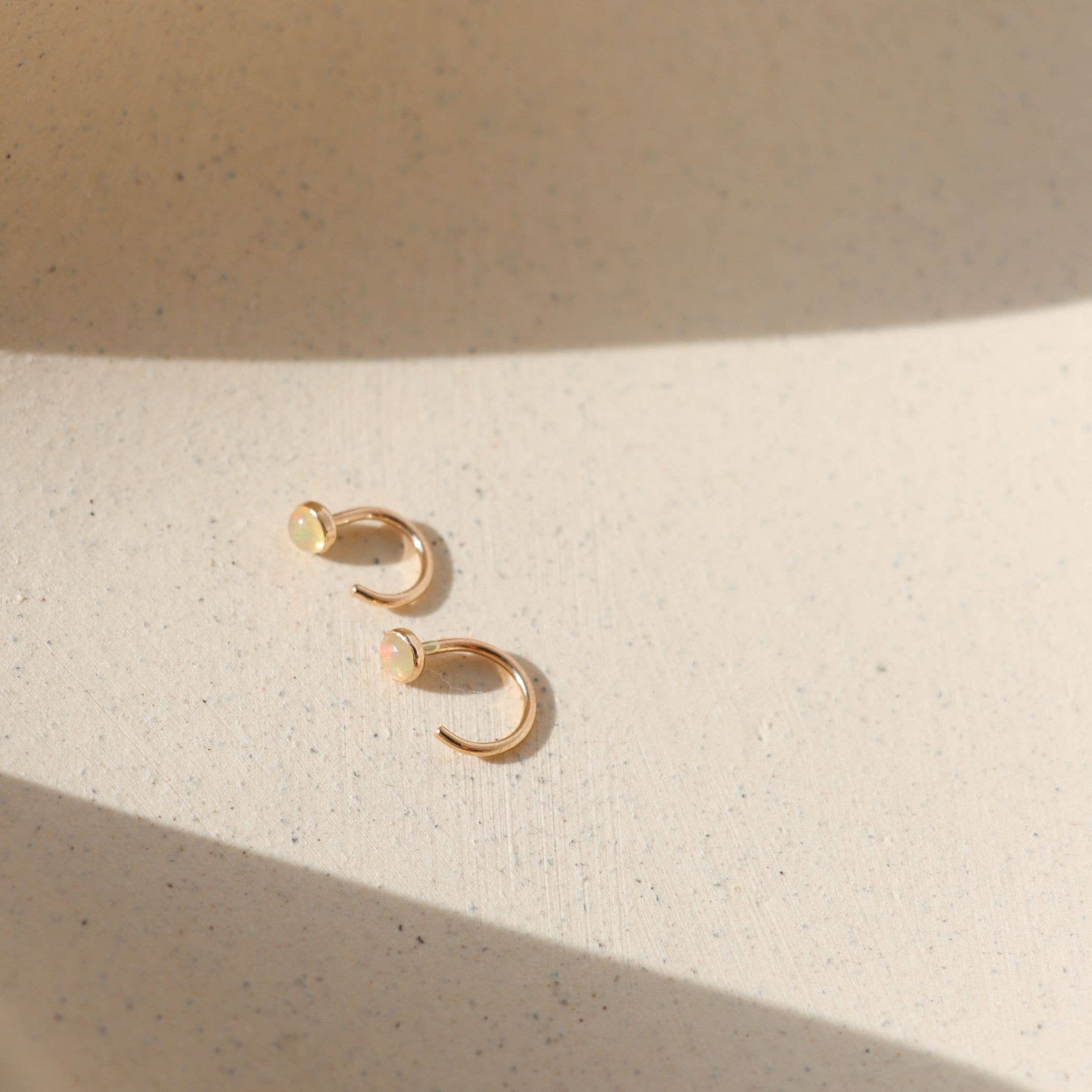 Opal Glow Huggies | 14k Gold Fill / Mini