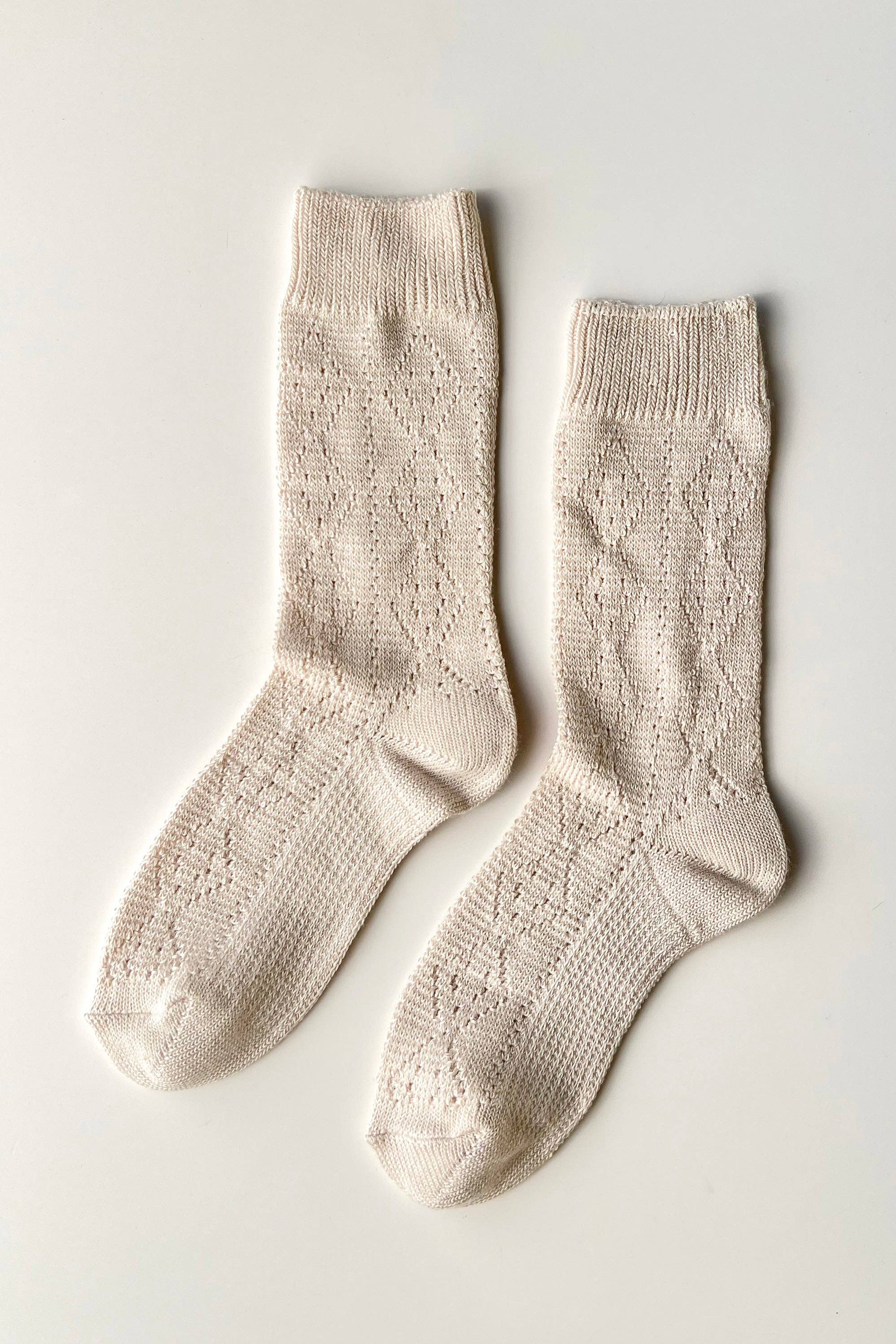 Modal Eyelet Socks | Oyster