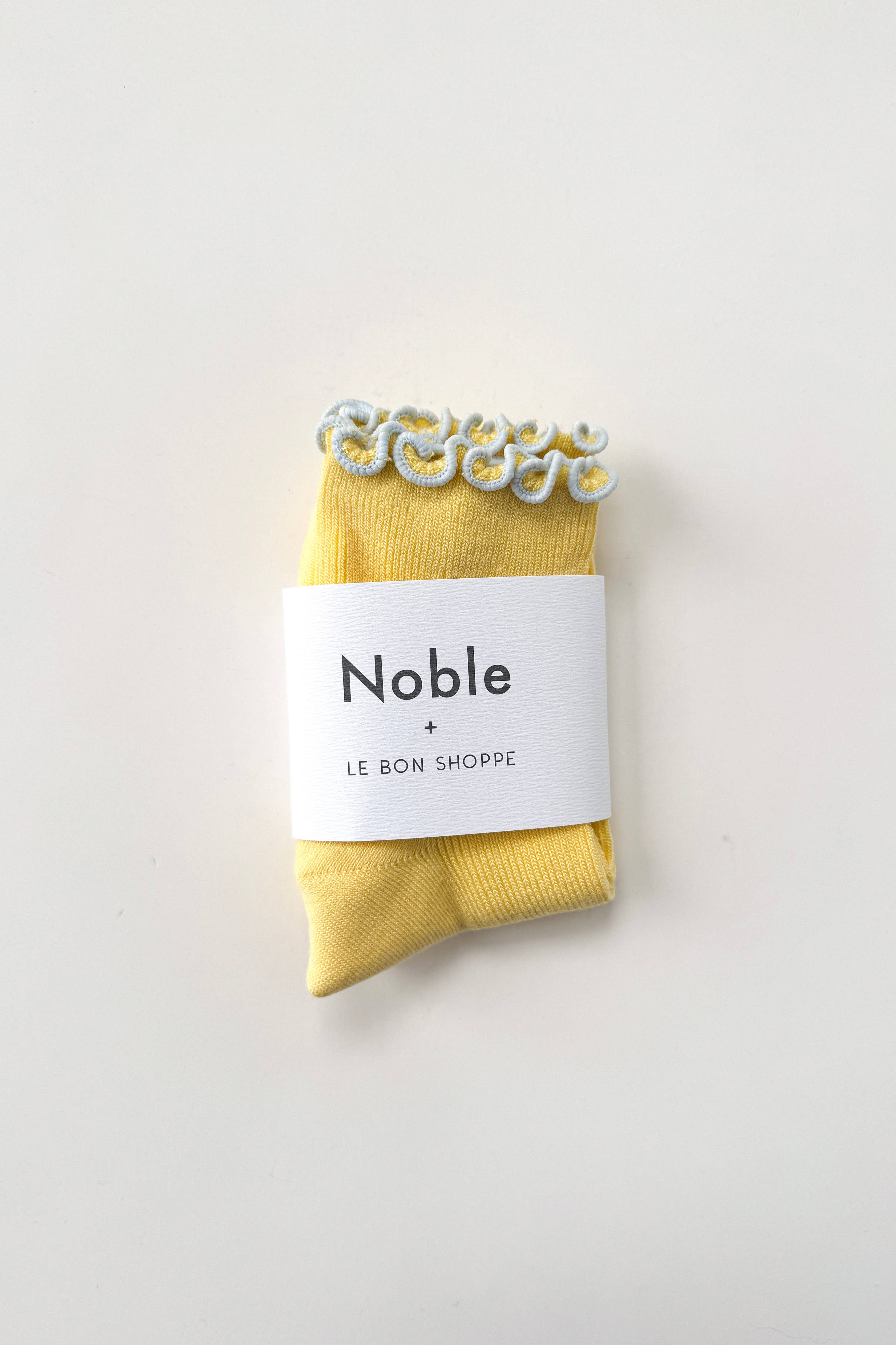 The Petite Ruffled Modal Socks | Baby Blue & Butter