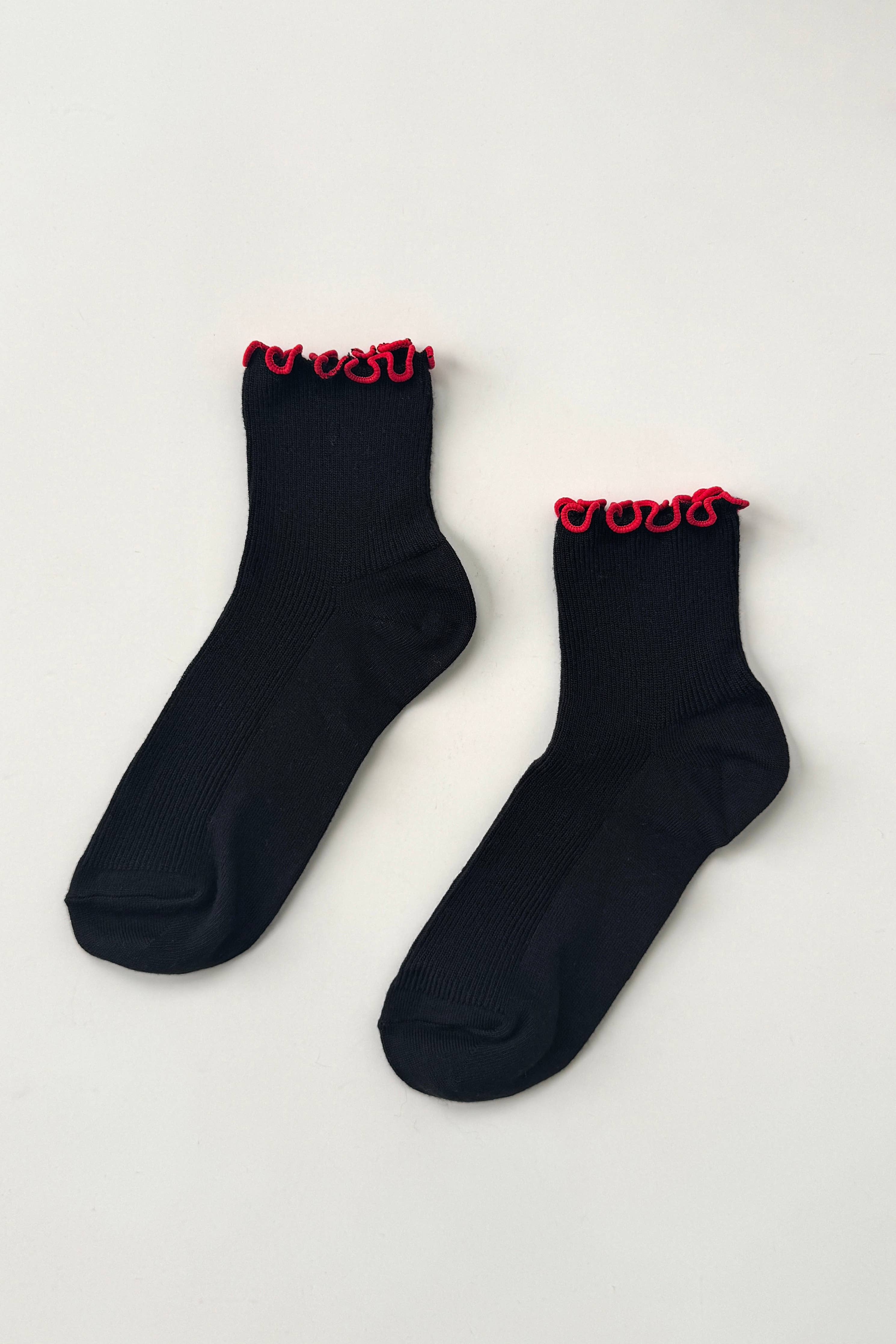 The Petite Ruffled Modal Socks | Baby Blue & Butter