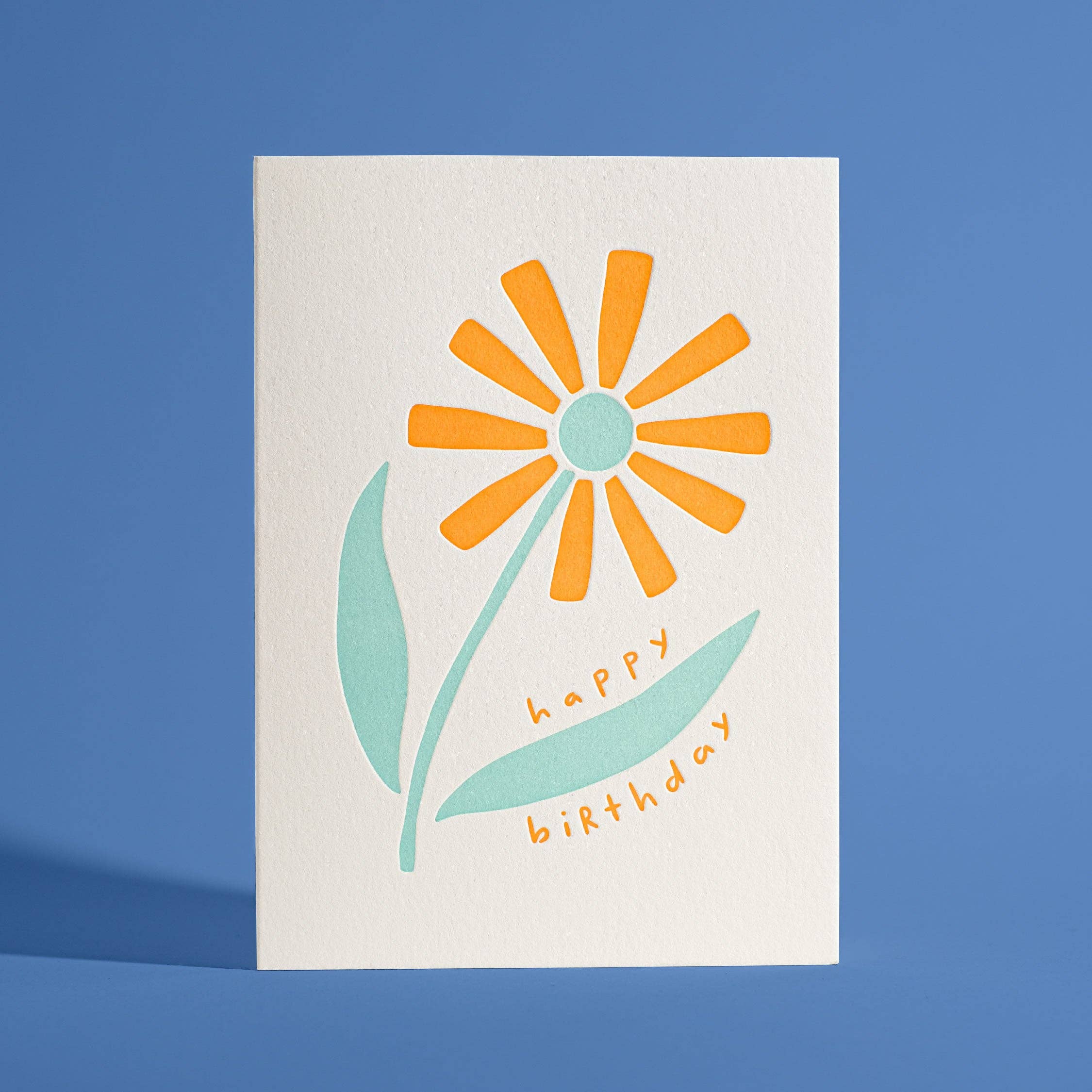 Happy Birthday Flower Letterpress Card