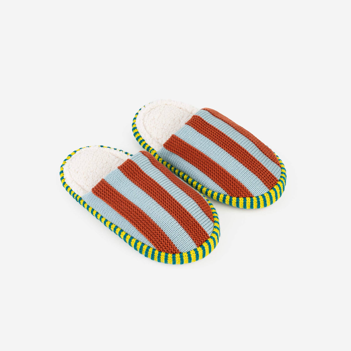 Super Stripe Slide Slippers | Stone Blue Rust | L/XL