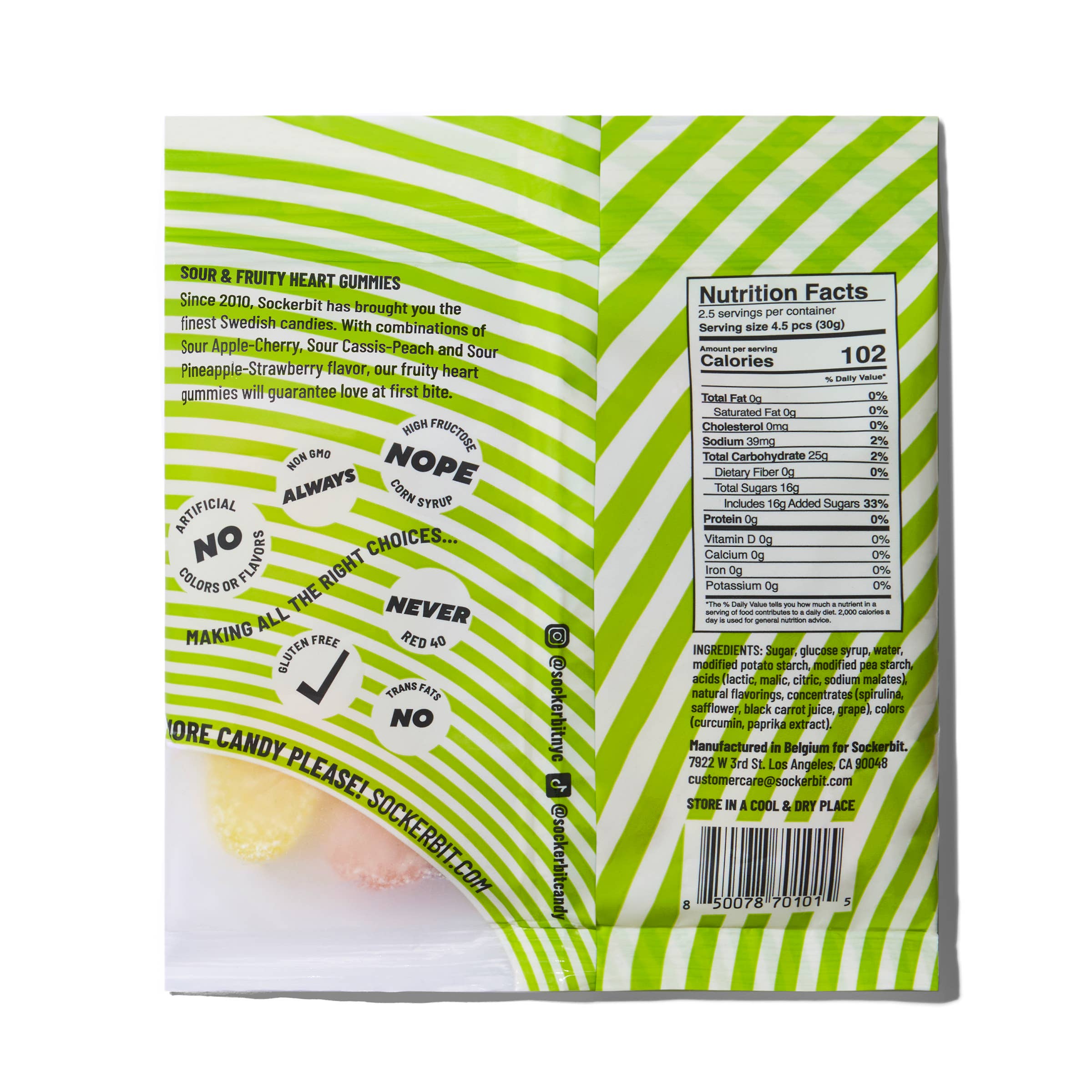 Sour Fruity Heart Gummies Swedish Candy