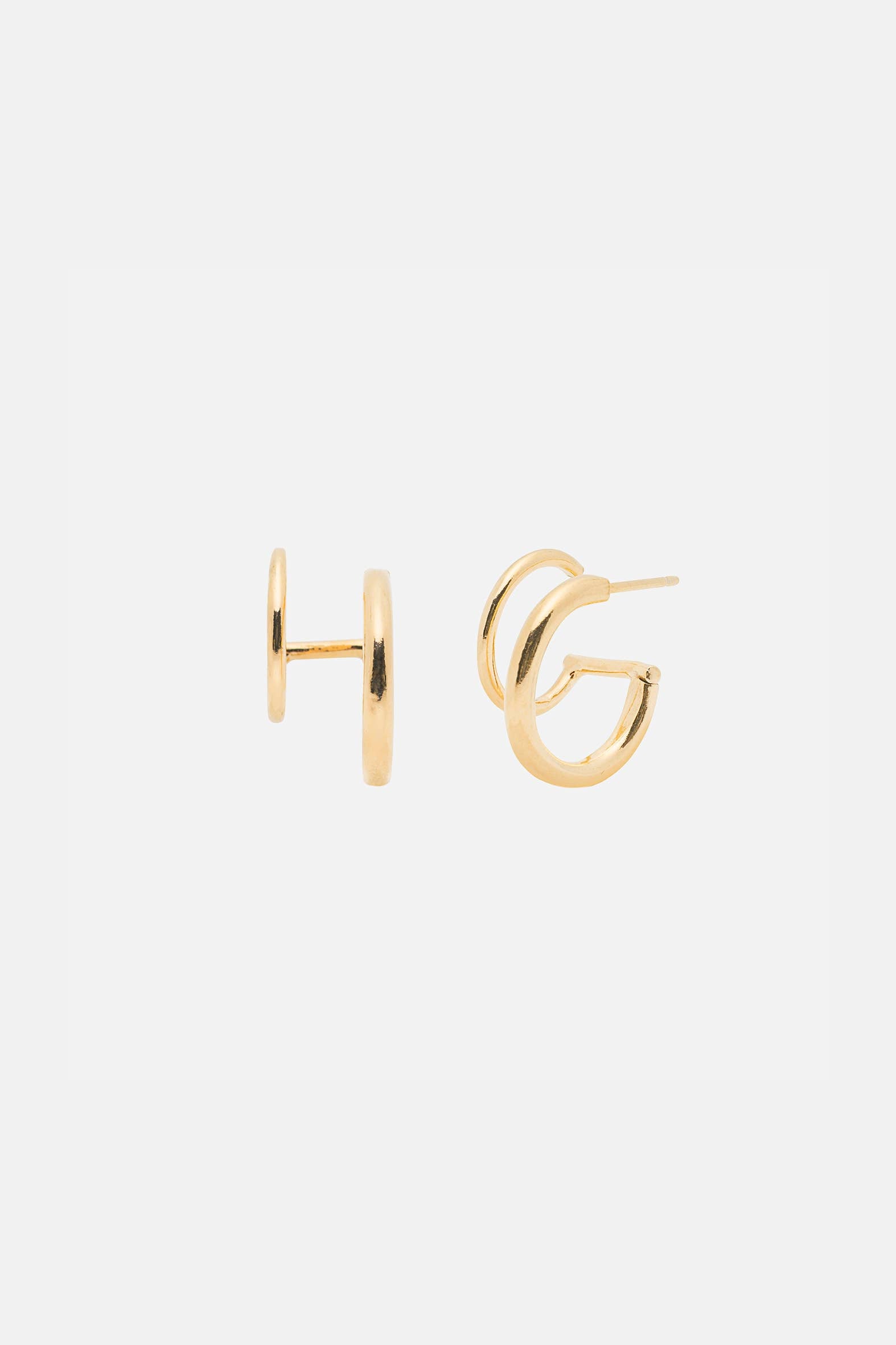 Halo Faux Double Hoops: Gold Vermeil