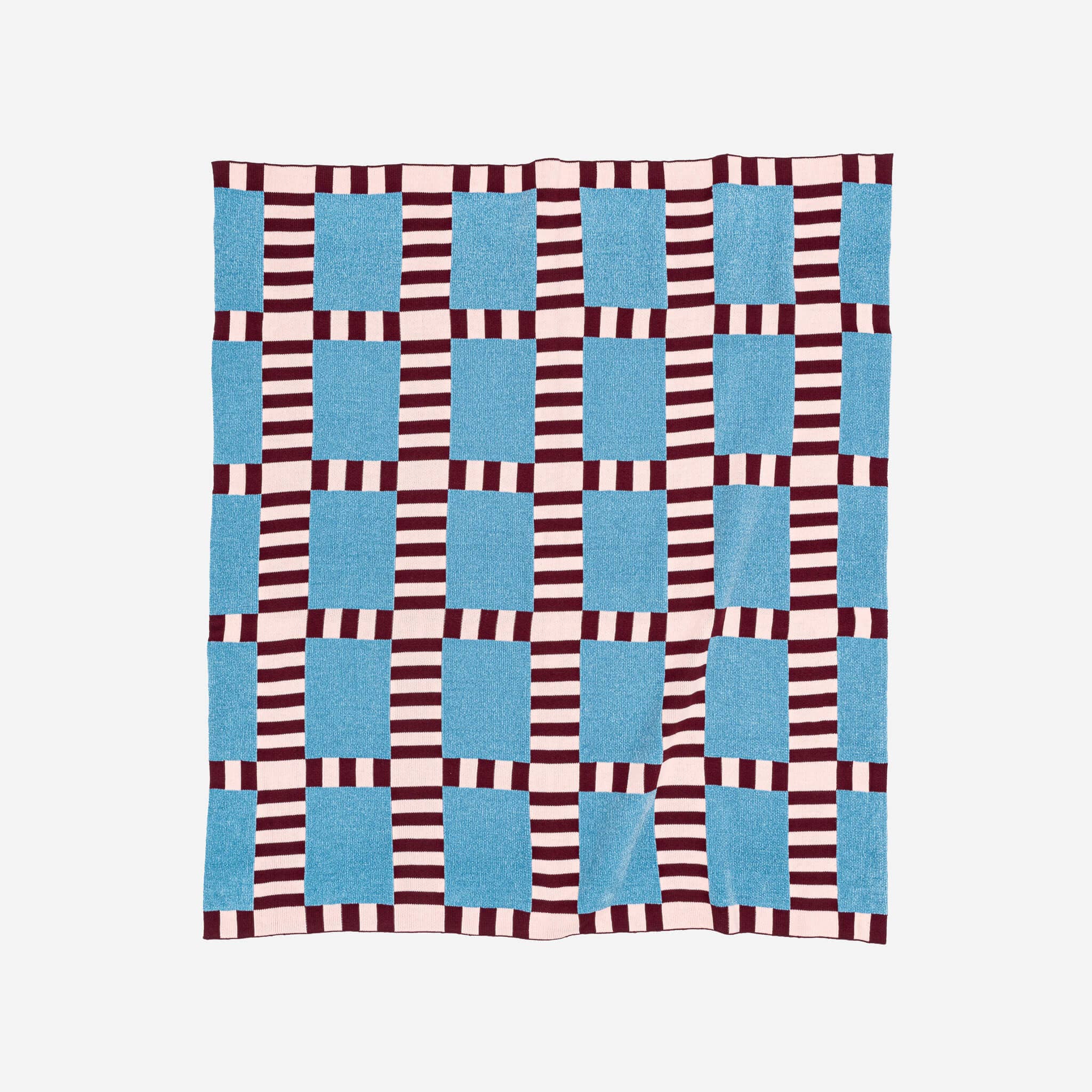 Tile Patch Chenille Throw | Stone Blue