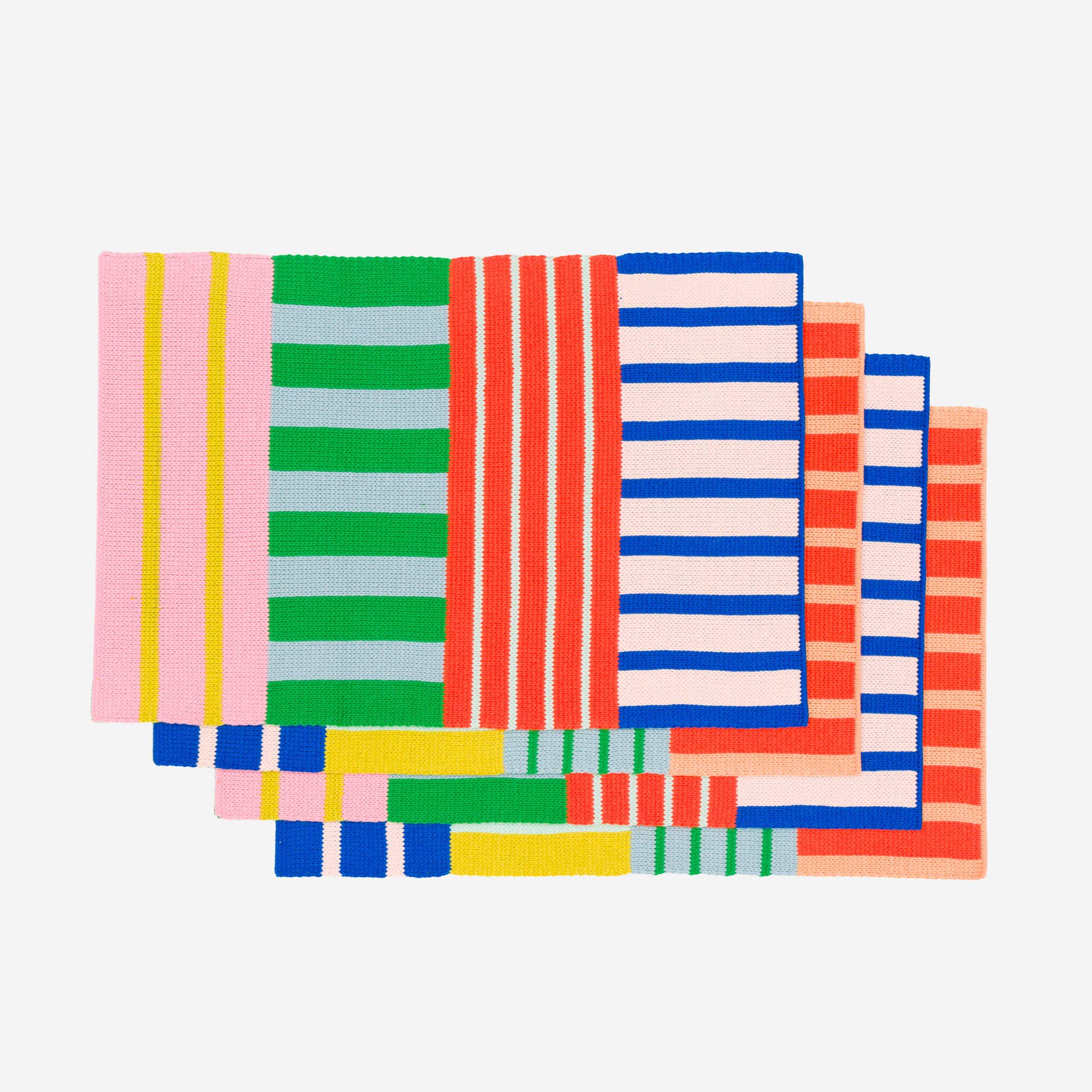 Patchwork Stripe Placemat Set | Rainbow