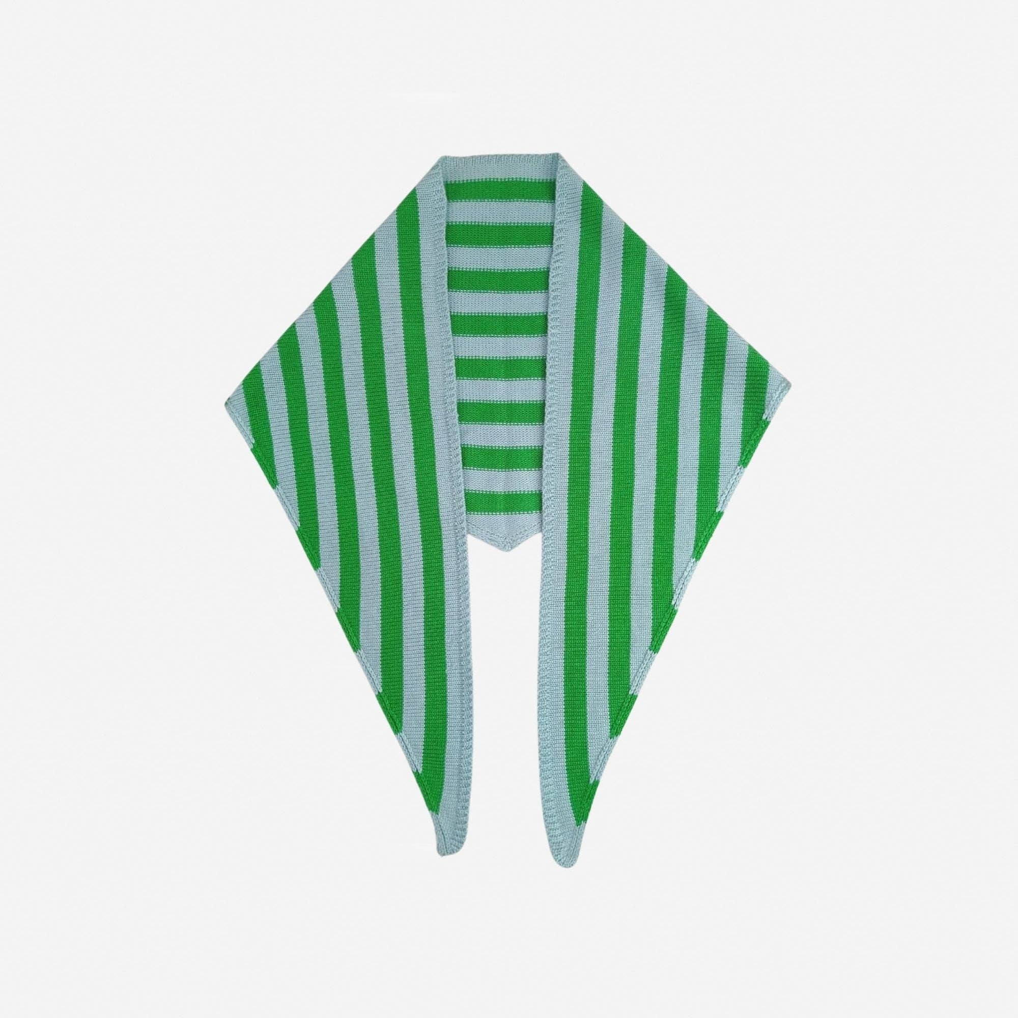 Simple Stripe Triangle Scarf | Kelly Stone Blue