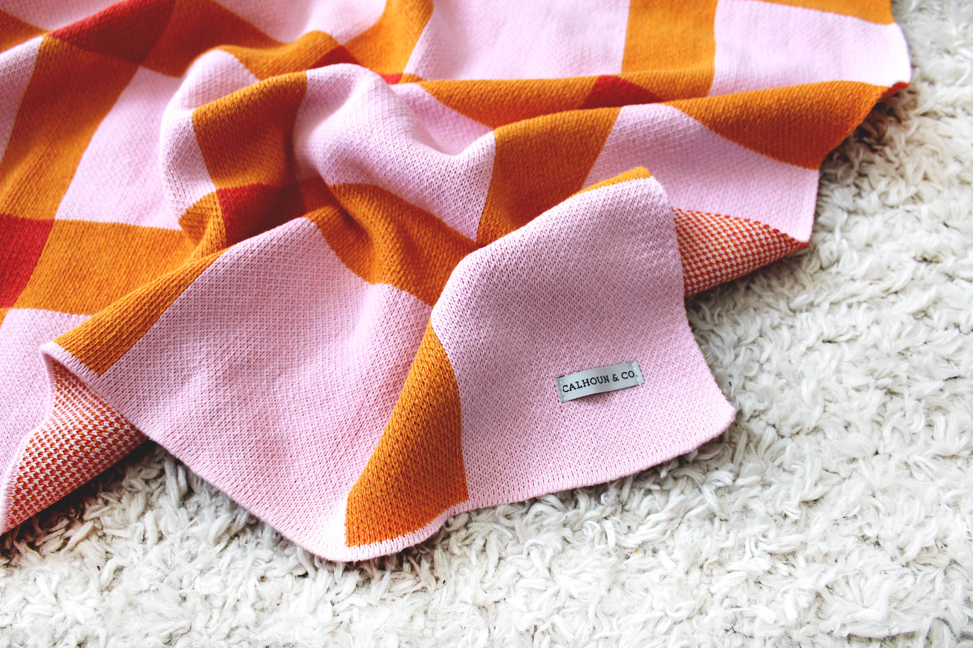 Gingham Knit Blanket | Strawberry Shortcake