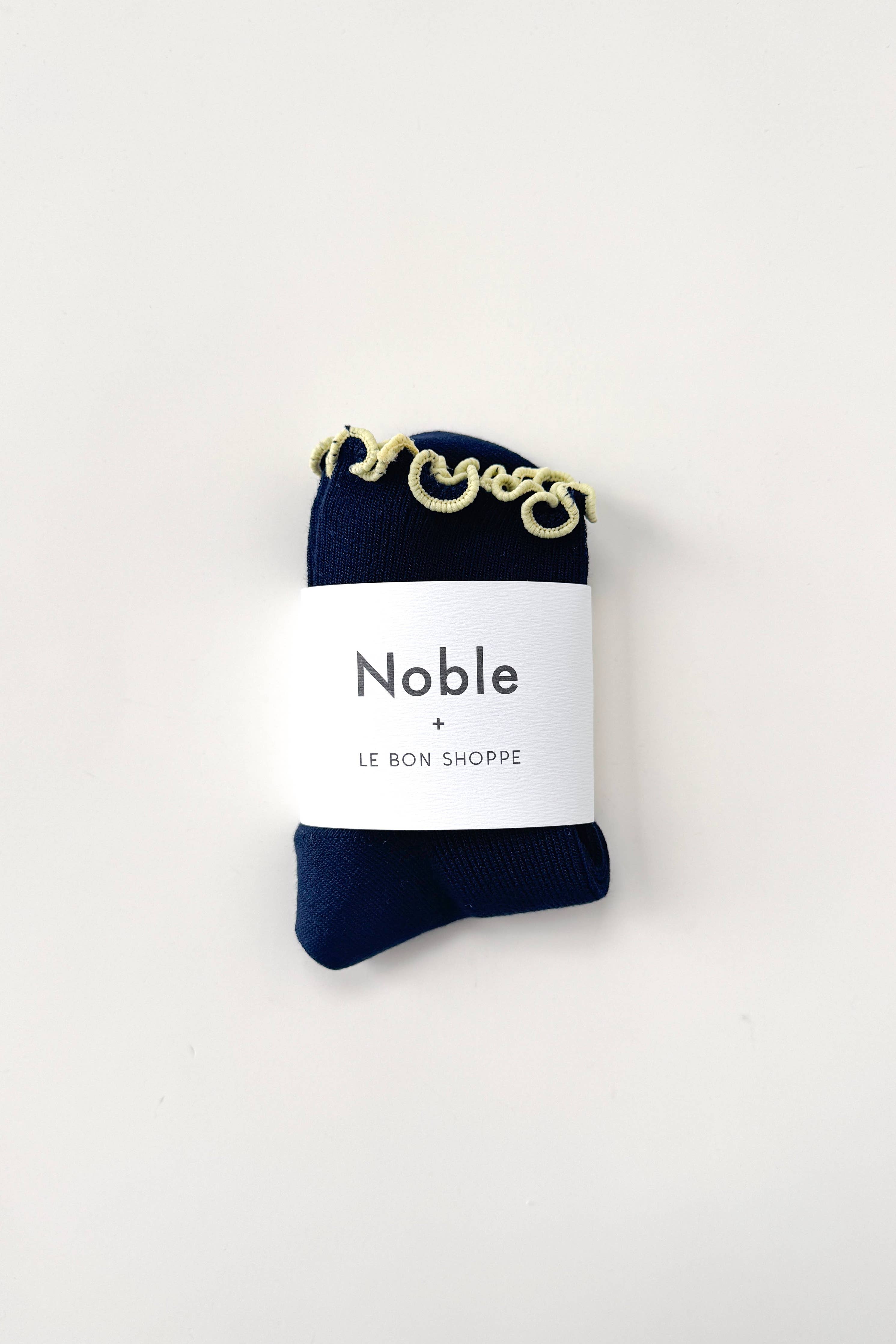The Petite Ruffled Modal Socks | Baby Blue & Butter