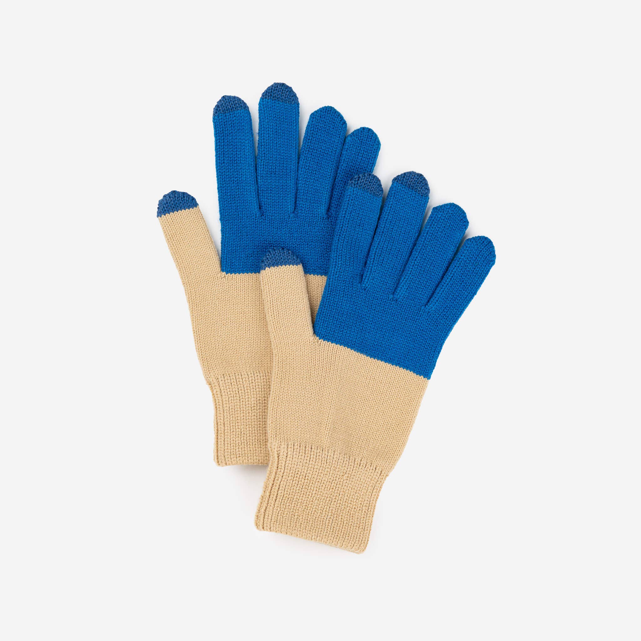 Colorblock Knit Touchscreen Gloves | Cobalt Sand