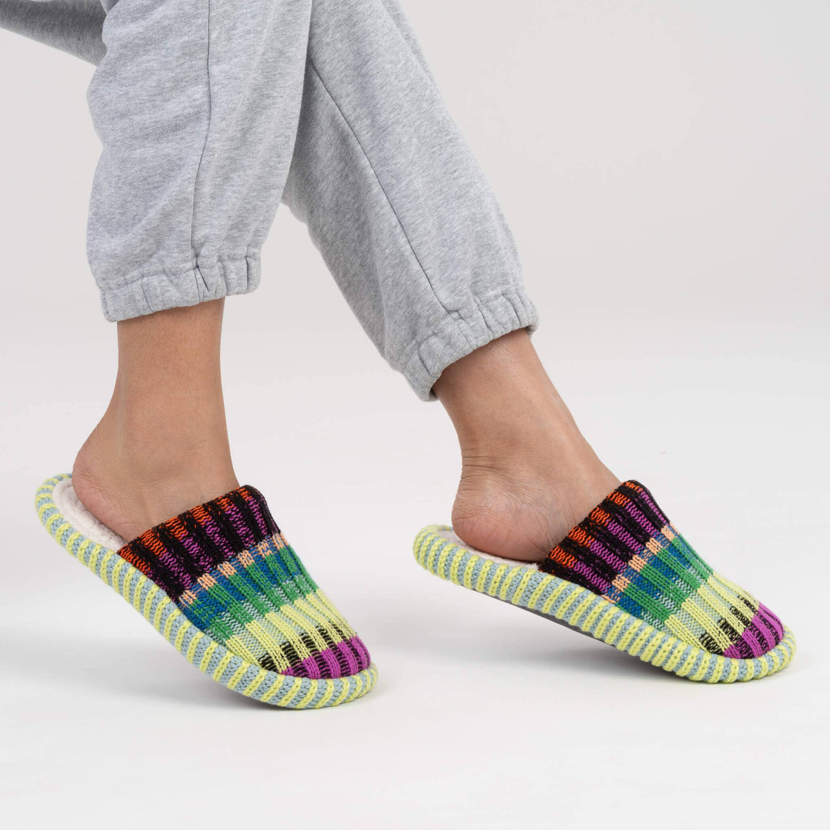 Mosaic Slide Slippers | Lime Cobalt | L/XL