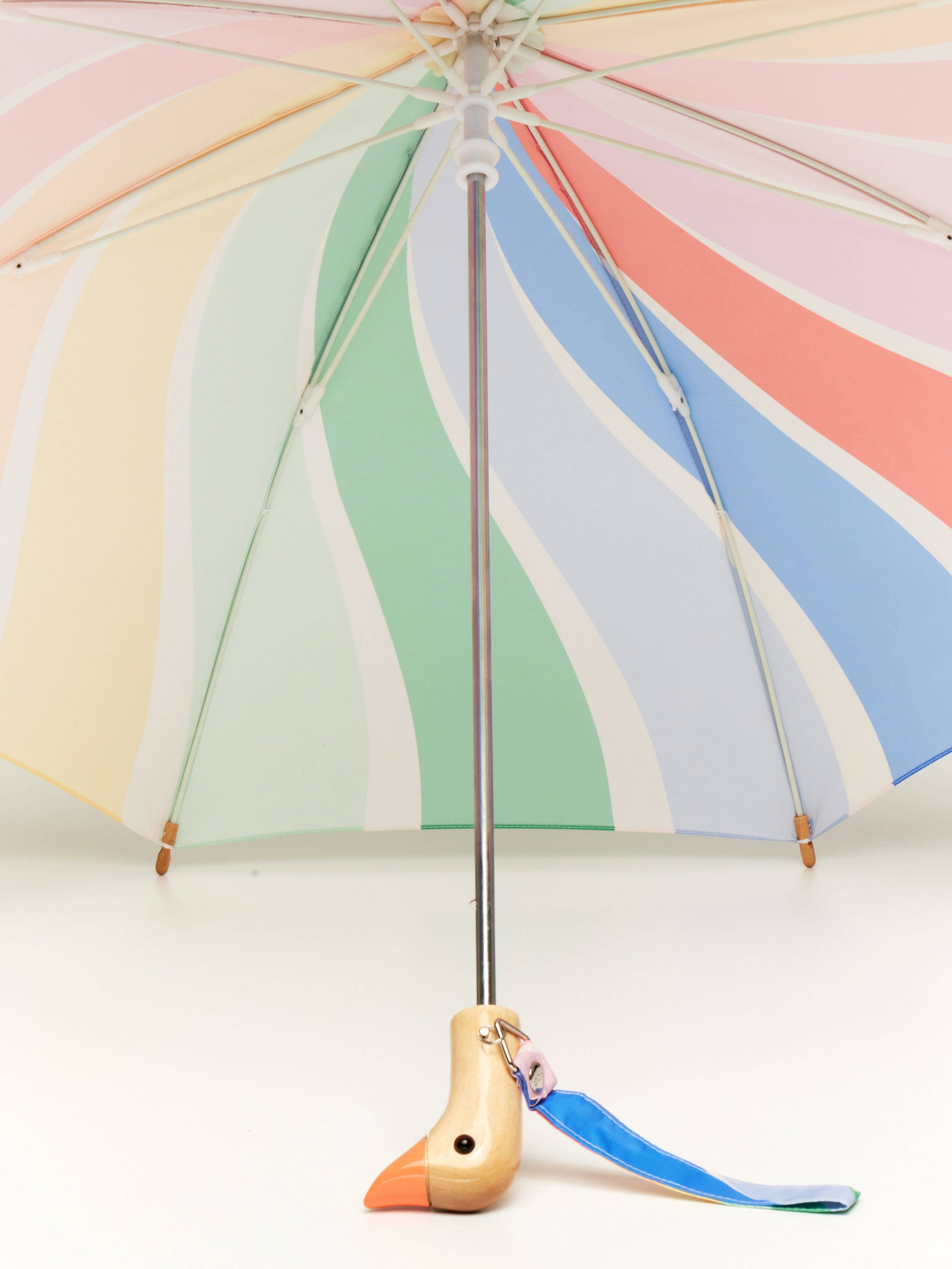 Original Duckhead Umbrella | Meri Meri Rainbow Stripes Duckling Kids Umbrella