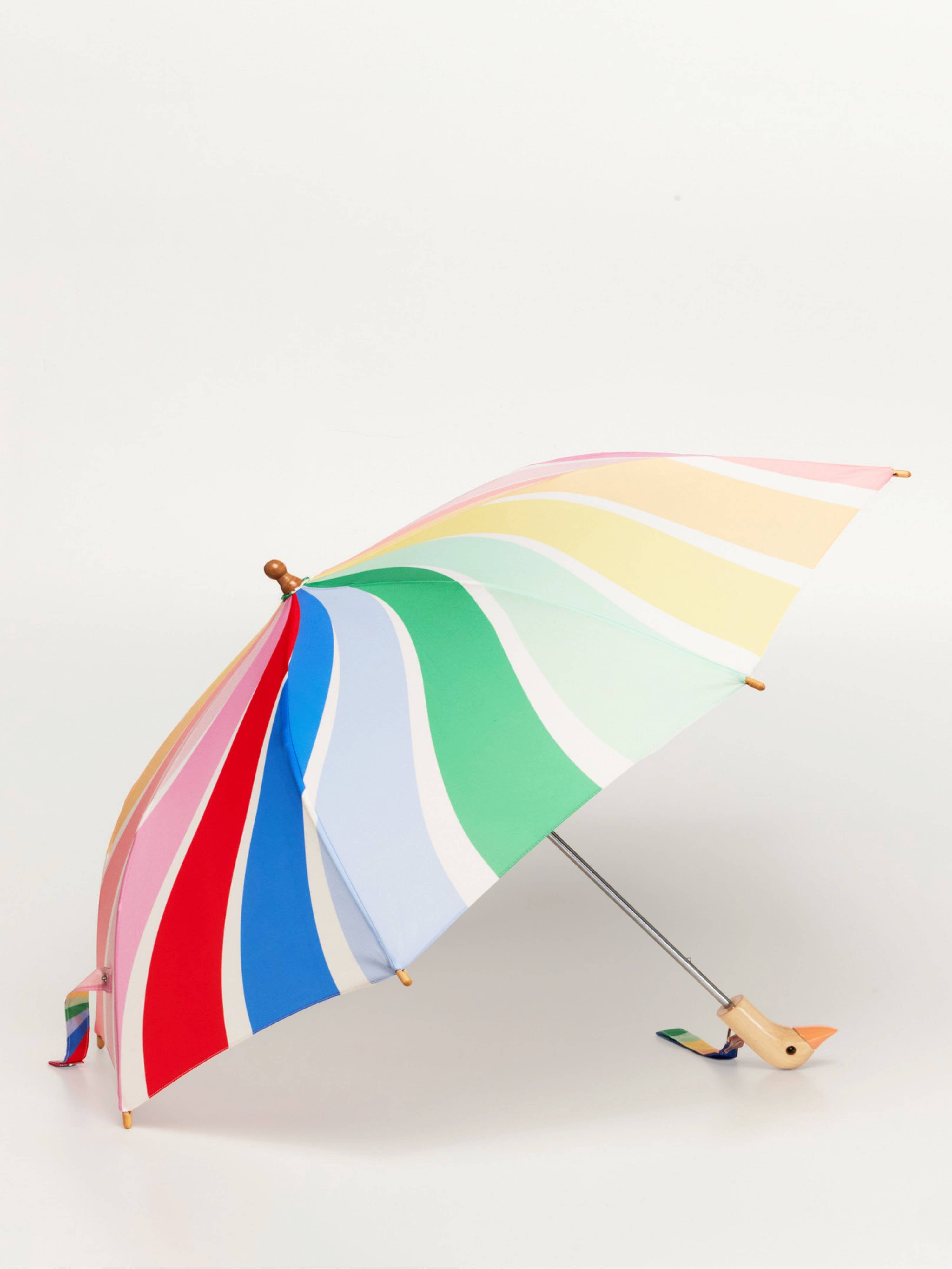 Original Duckhead Umbrella | Meri Meri Rainbow Stripes Duckling Kids Umbrella